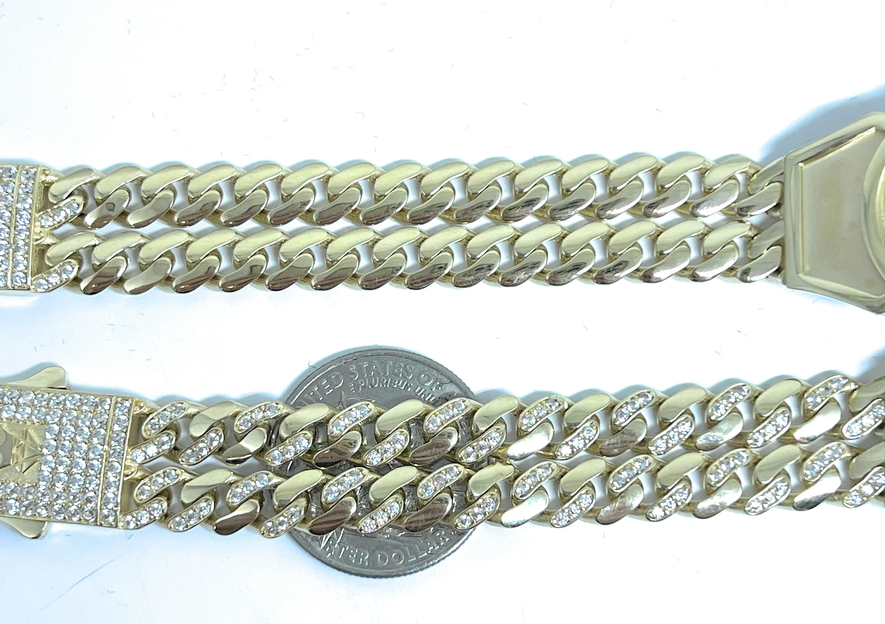 14k Solid Gold SAAN JUDAS SAAINT JUDE CZ Miami Cuban Link Brracelet 8.5 inch - Image 2