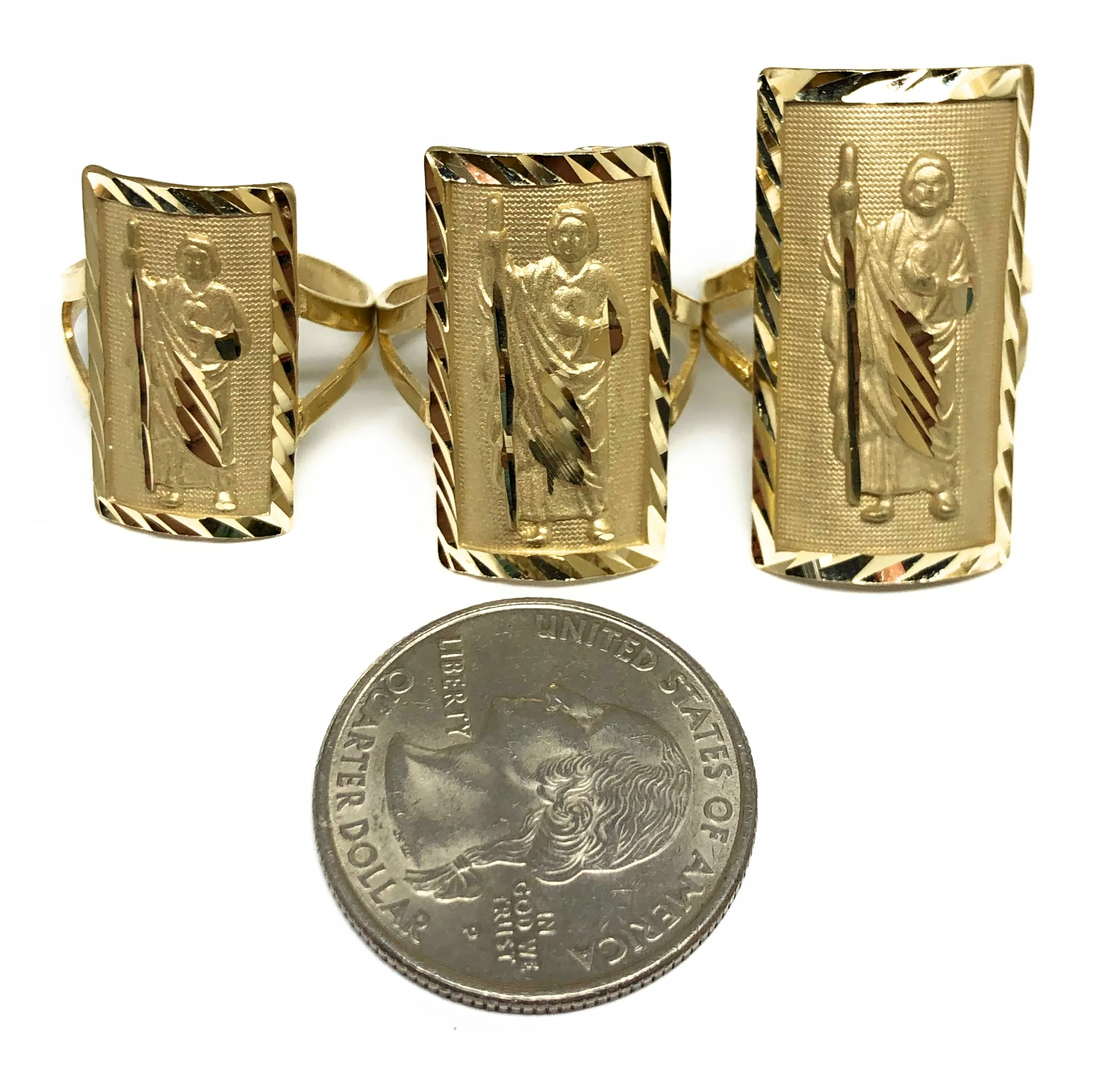 10k Solid Gold Square Saan Judas Ring (LG,MED,SM) - Image 2