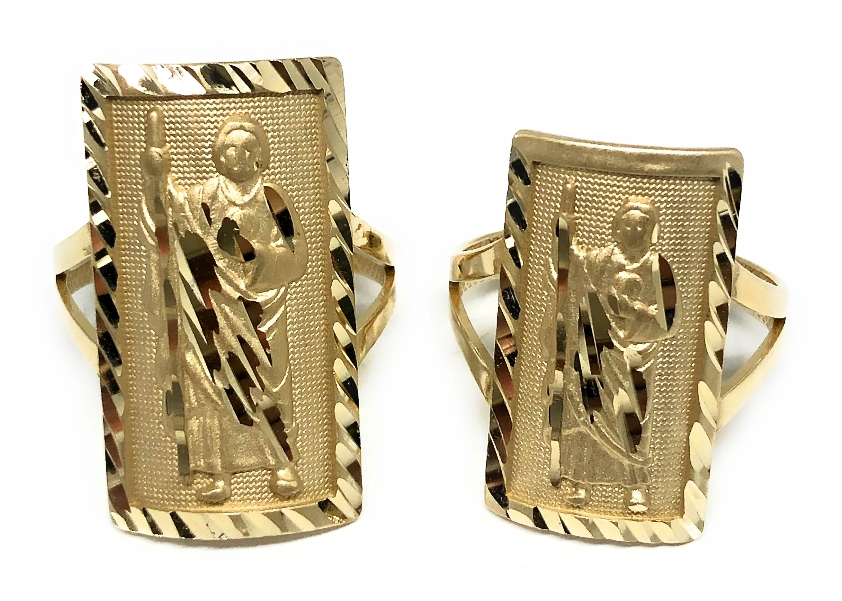 10k Solid Gold Square Saan Judas Ring (LG,MED,SM) - Image 3