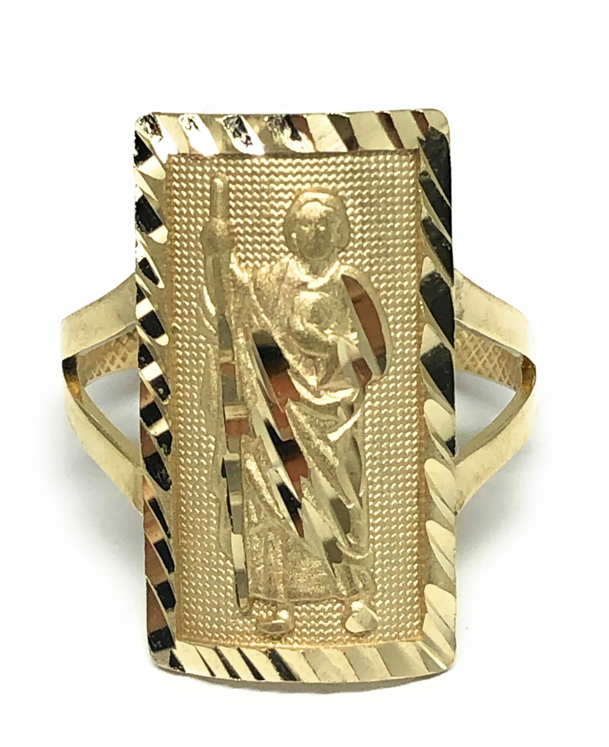 10k Solid Gold Square Saan Judas Ring (LG,MED,SM) - Image 4