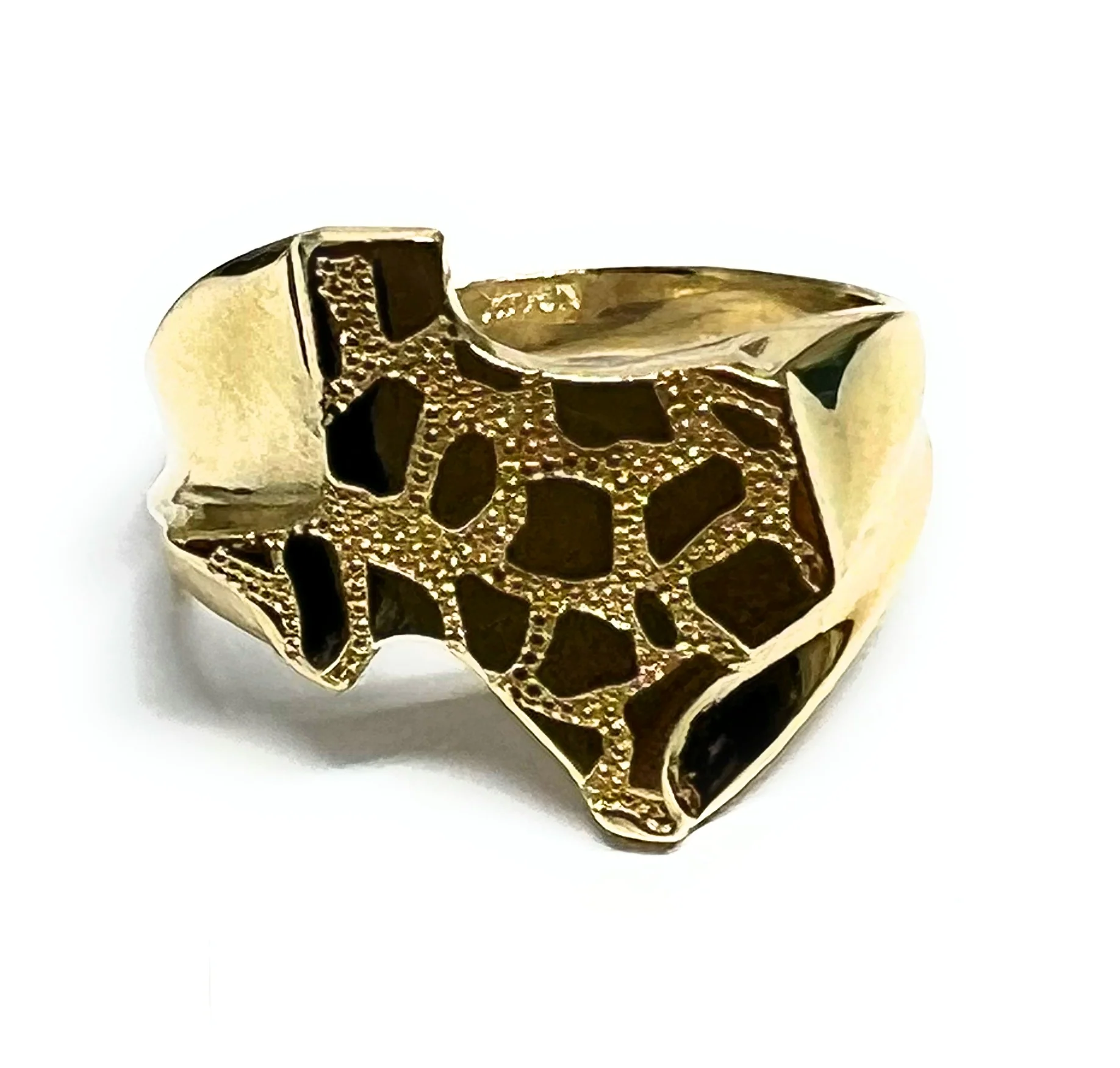 14k Solid Gold TEXAS Nugget Ring (SM, LG)