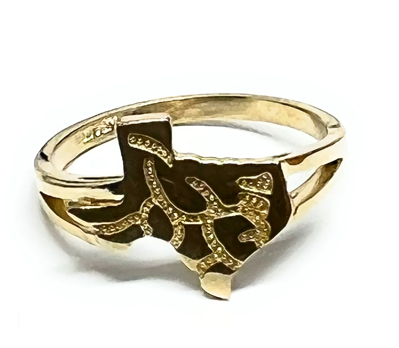 14k Solid Gold TEXAS Nugget Ring (SM, LG) - Image 4