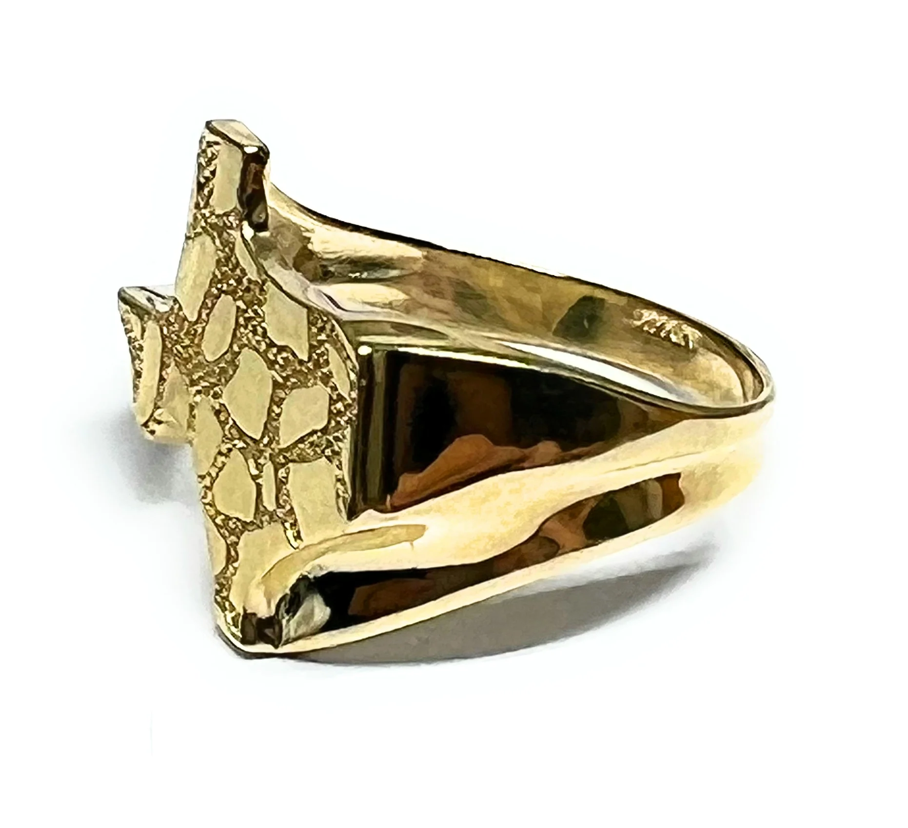 14k Solid Gold TEXAS Nugget Ring (SM, LG) - Image 6