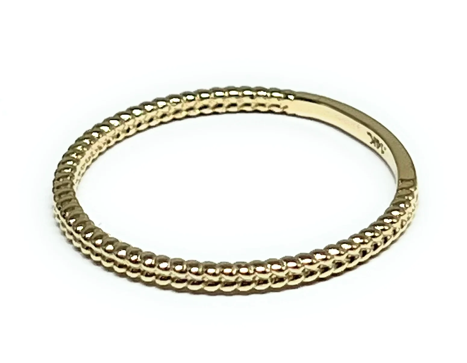 14k Solid Gold Textured Simple Band Ring (FC 237) - Image 3
