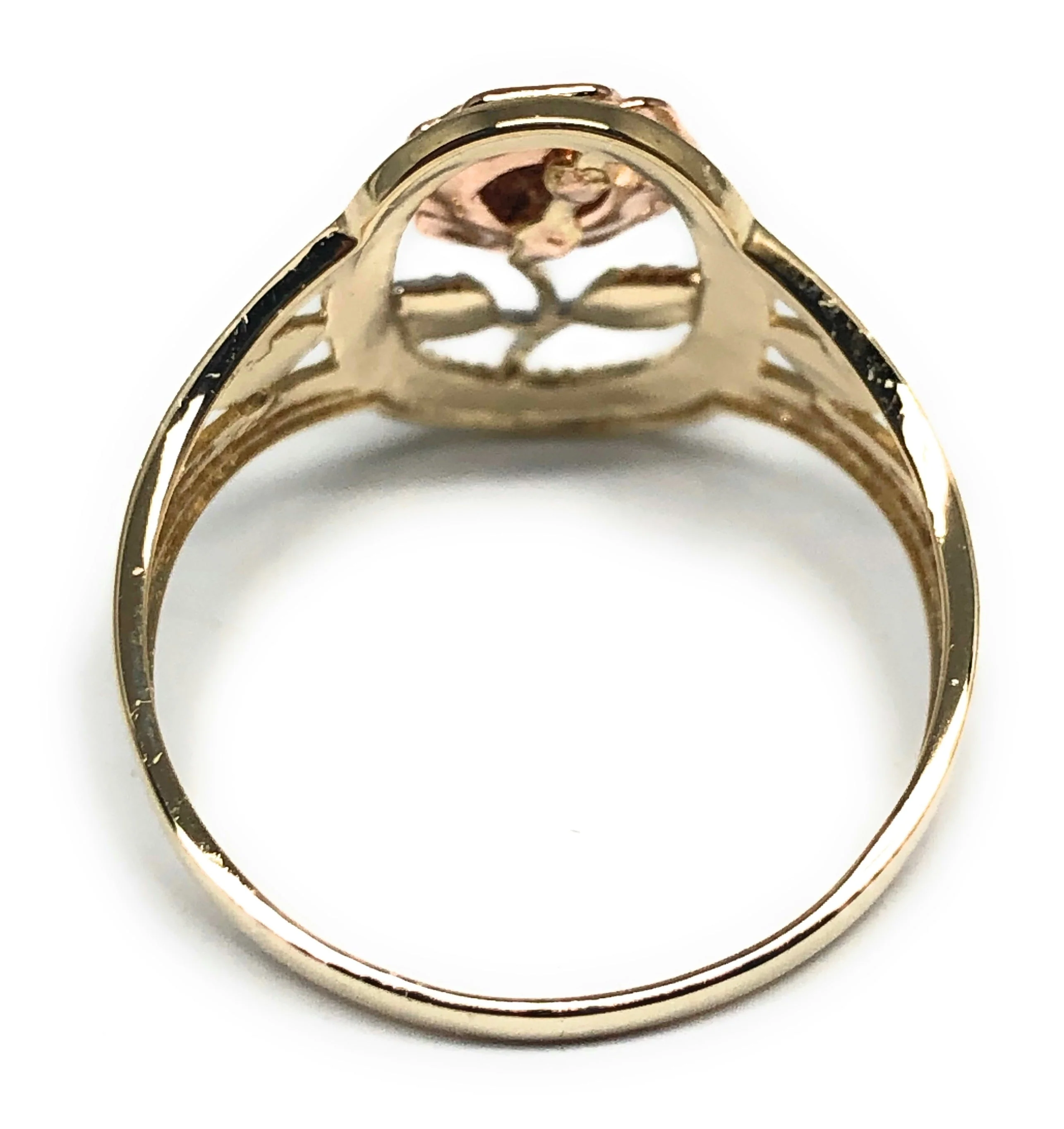 14k Solid Gold Tri-Color Gold Flower Ring (FC 183) - Image 3
