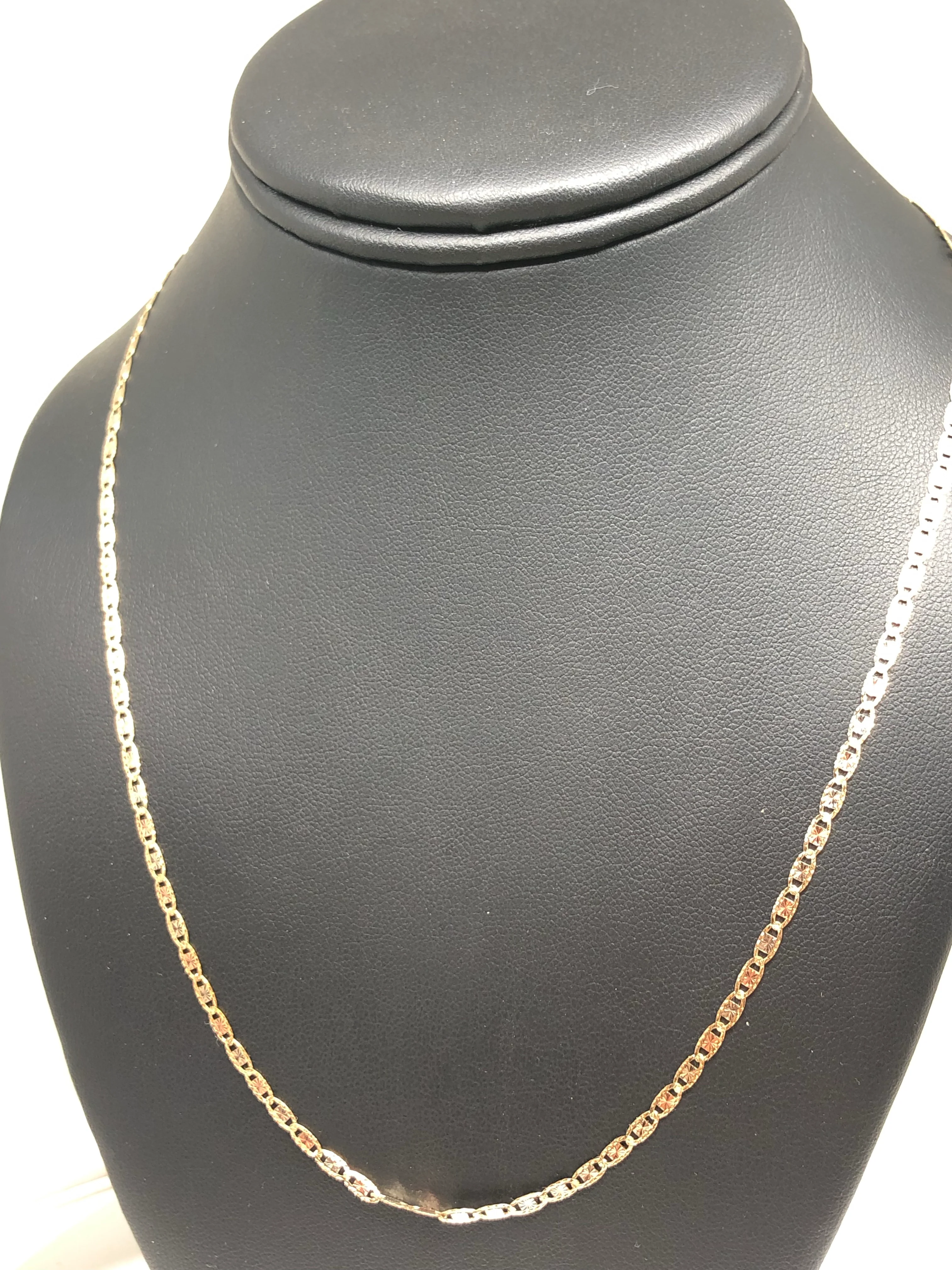 14k Solid Gold Tri-Color Valentina Chain 16 - 24 inch 2mm (Full Solid Style) - Image 7