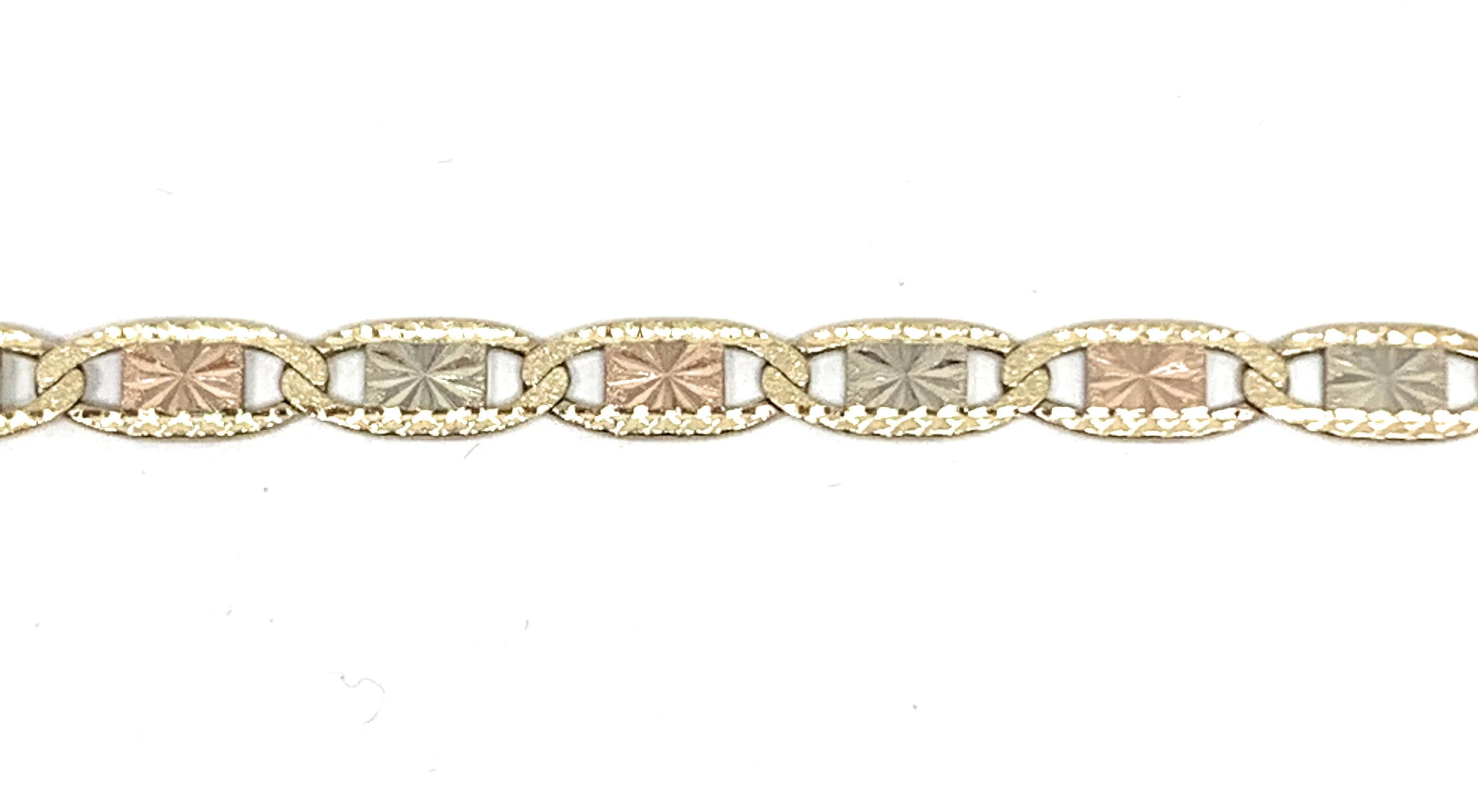 14k Solid Gold Tri-Color Valentina ID Brracelet 7.5-8 inch length 2.5-5mm Width (Free Engraving, Email us name!) - Image 4