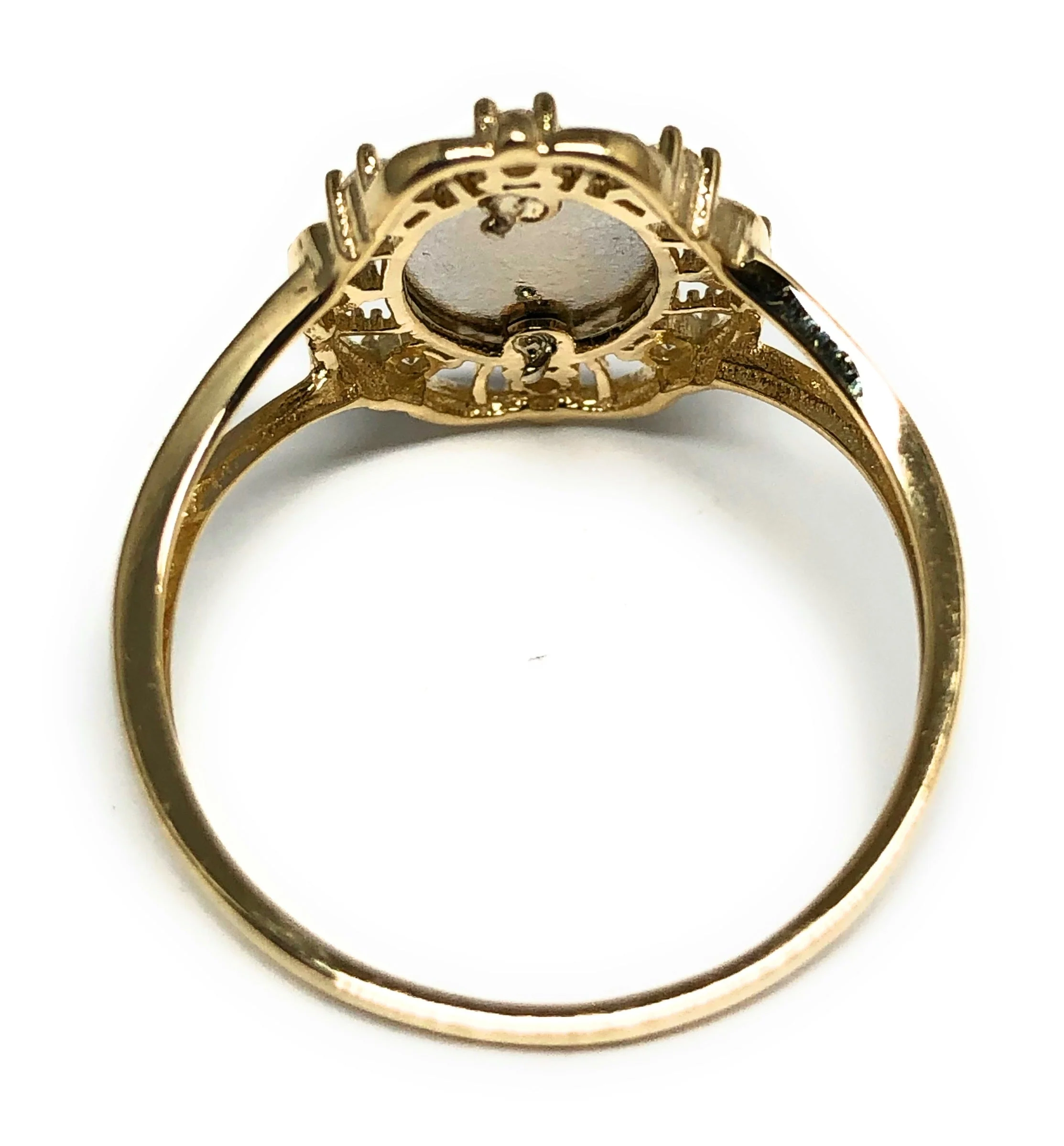 14k Solid Gold Tri-Color Virrgin Mary CZ Ring (FC 206) - Image 3