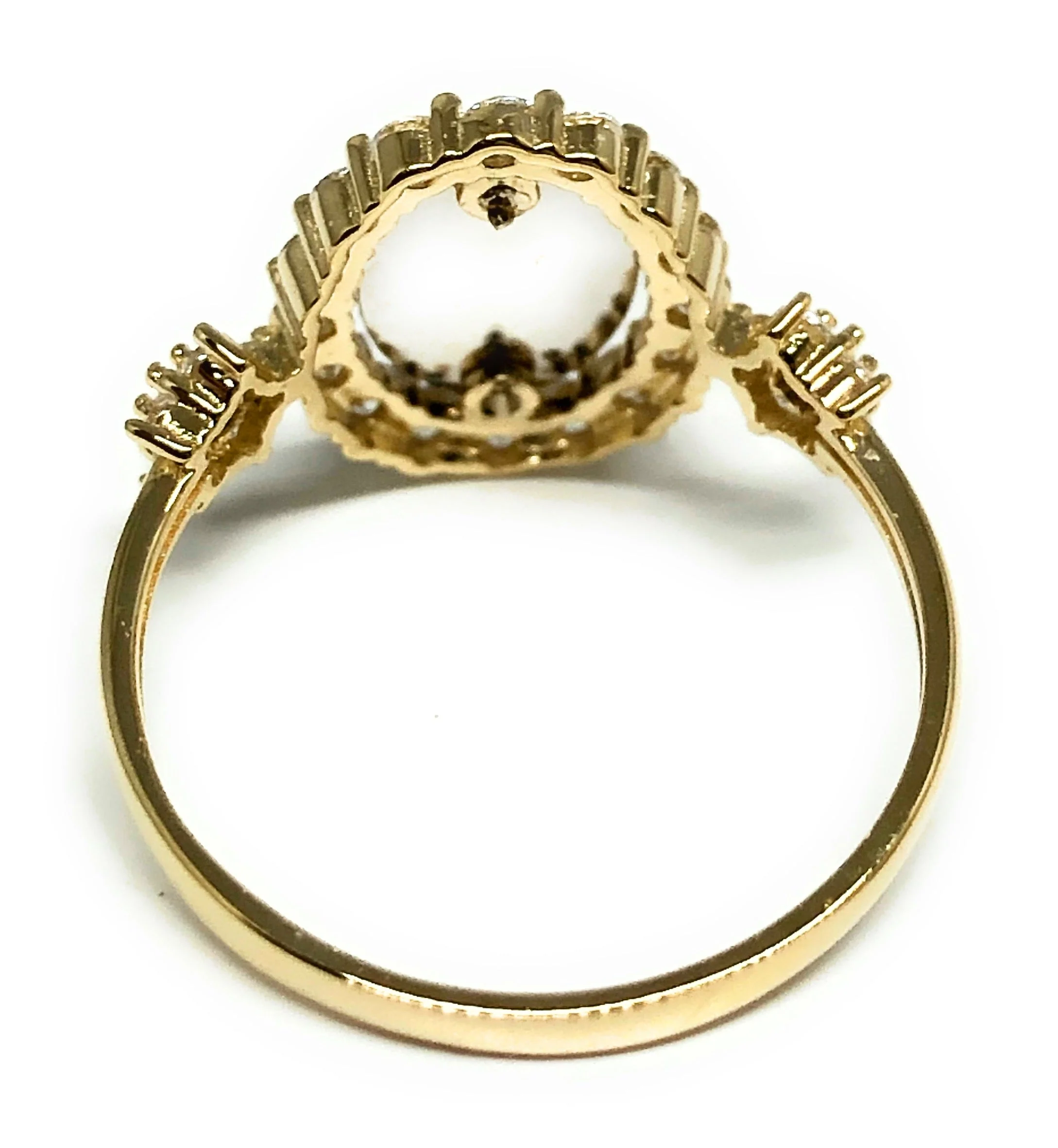 14k Solid Gold Tri-Color Virrgin Mary CZ Ring (FC 207) - Image 3