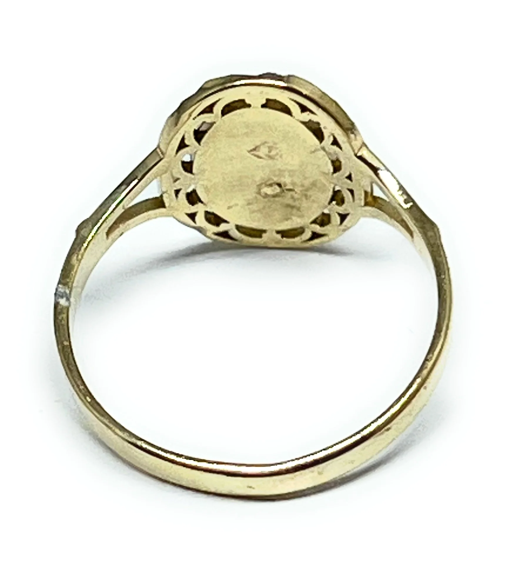 14k Solid Gold Tri-Color Virrgin Mary Ring - Image 3