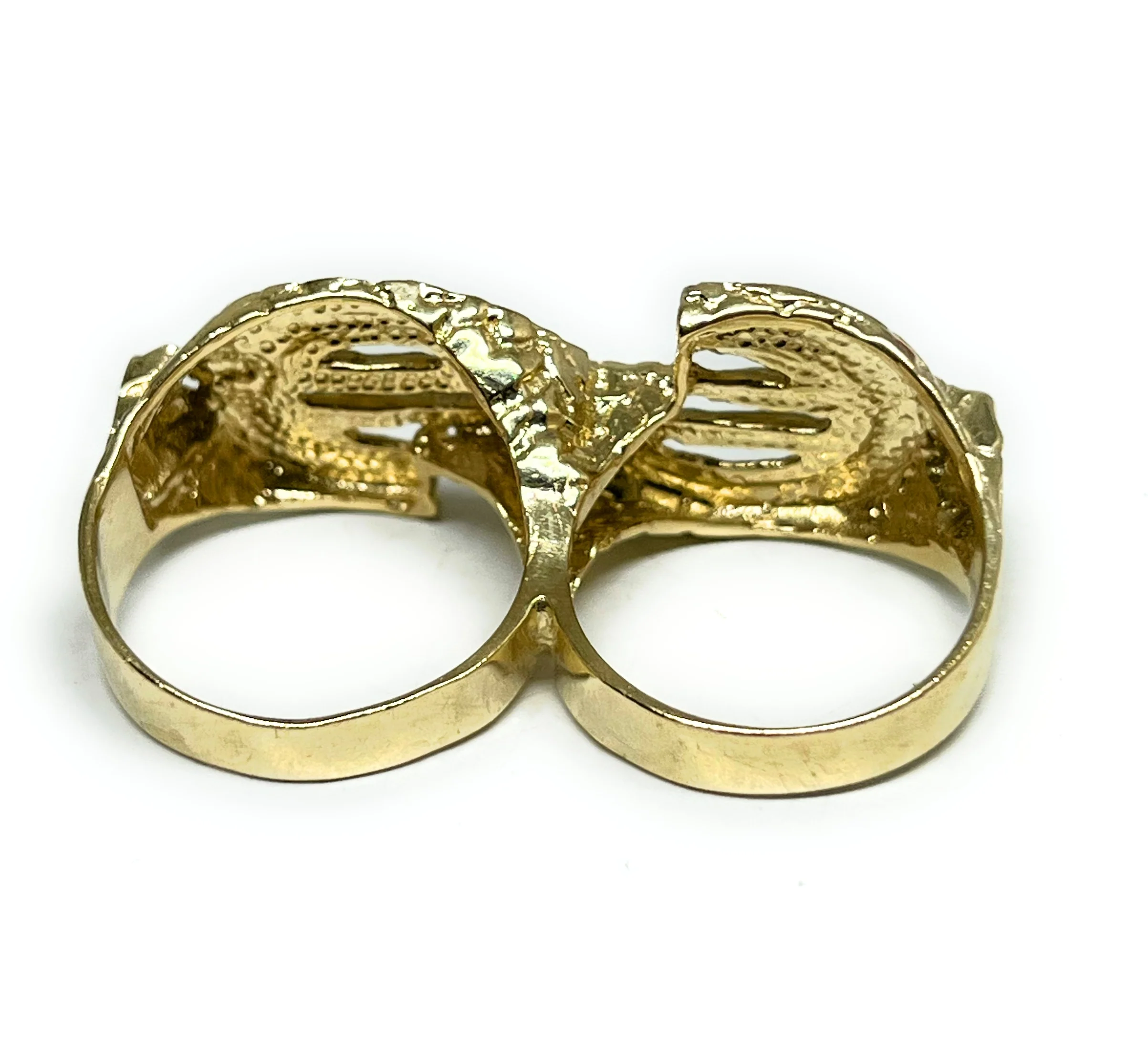 14k Solid Gold TWO FINGER DOLLAR SIGN MONEY RING (12.5g) - Image 4