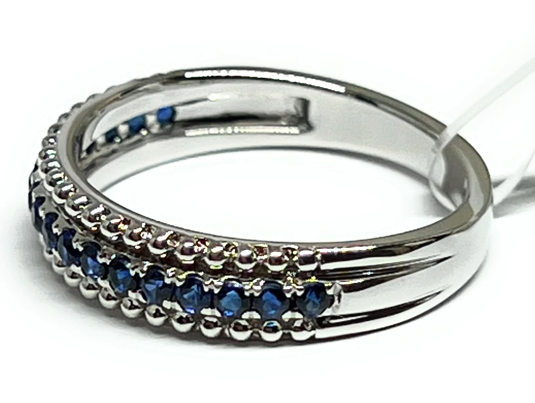 14k Solid Gold White Gold Sapphire Ring Band 0.46ct (FCD 25) - Image 2