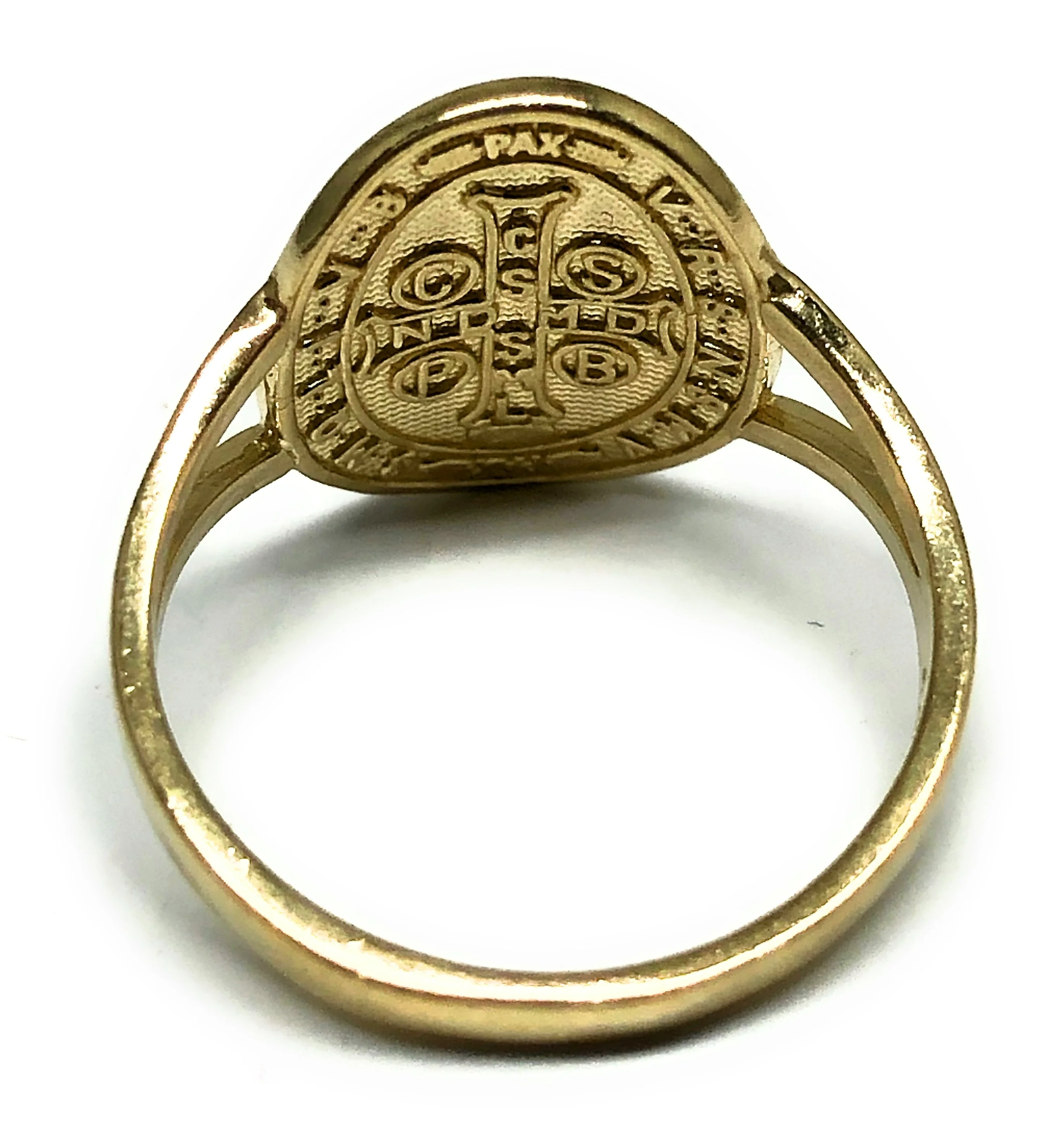 14k Solid Gold Yellow 2-Tone San Bennito Ring - Image 3