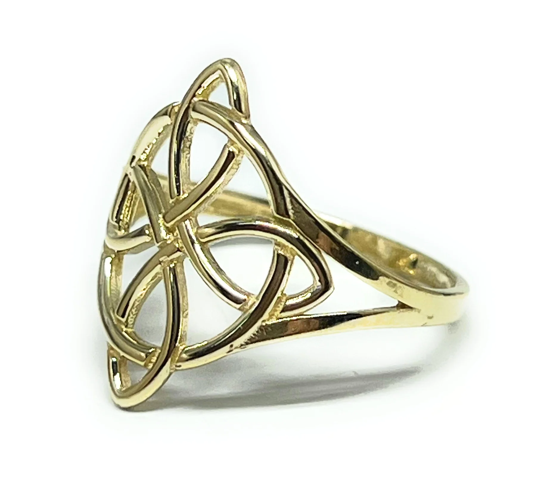 10k Solid Gold Yellow CELTIC KNOT Ring - Image 2