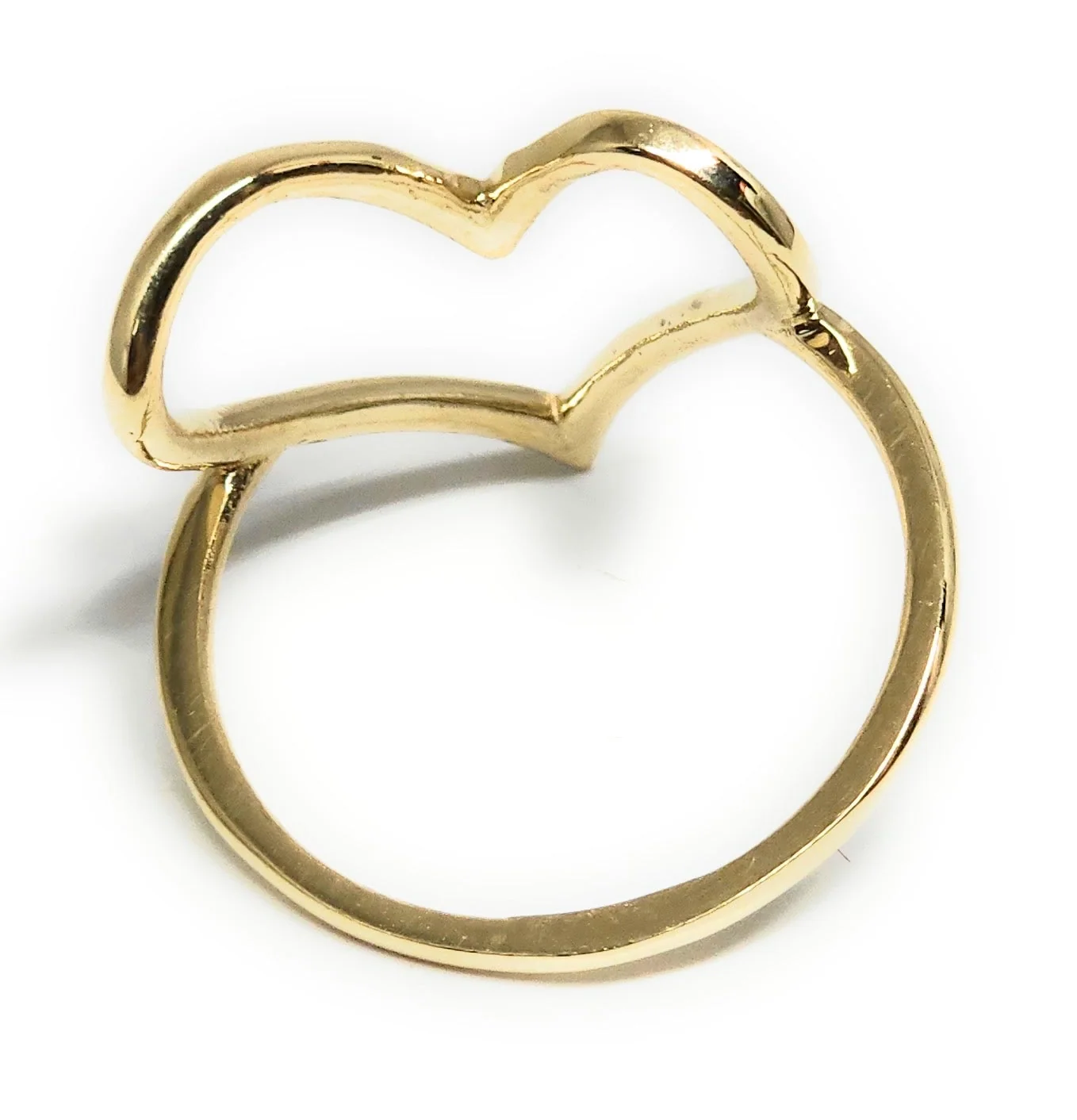 14k Solid Gold Yellow Classic Heart Ring - Image 3