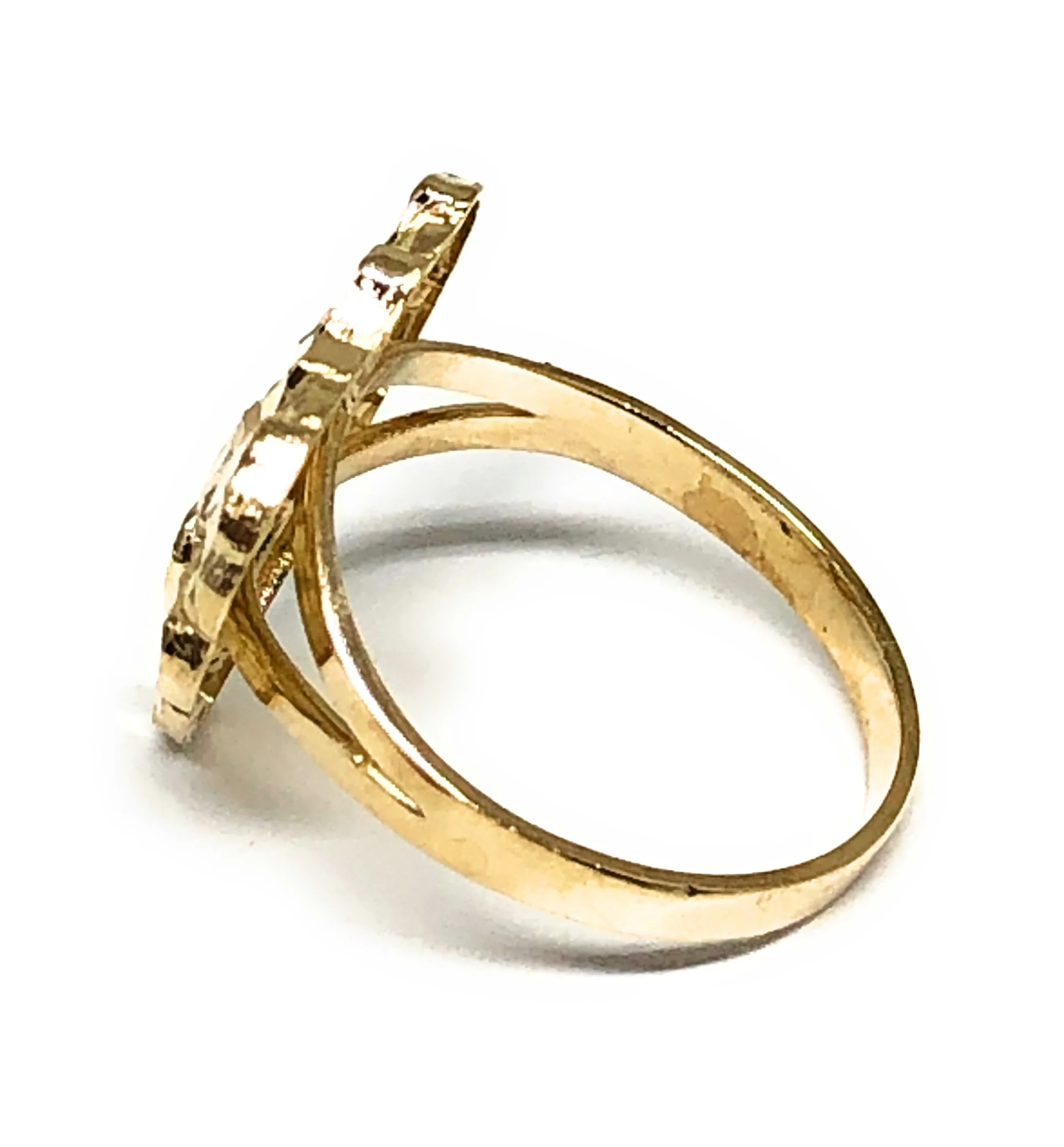 10k Solid Gold Yellow Classic Nugget Heart Ring (LG) - Image 2