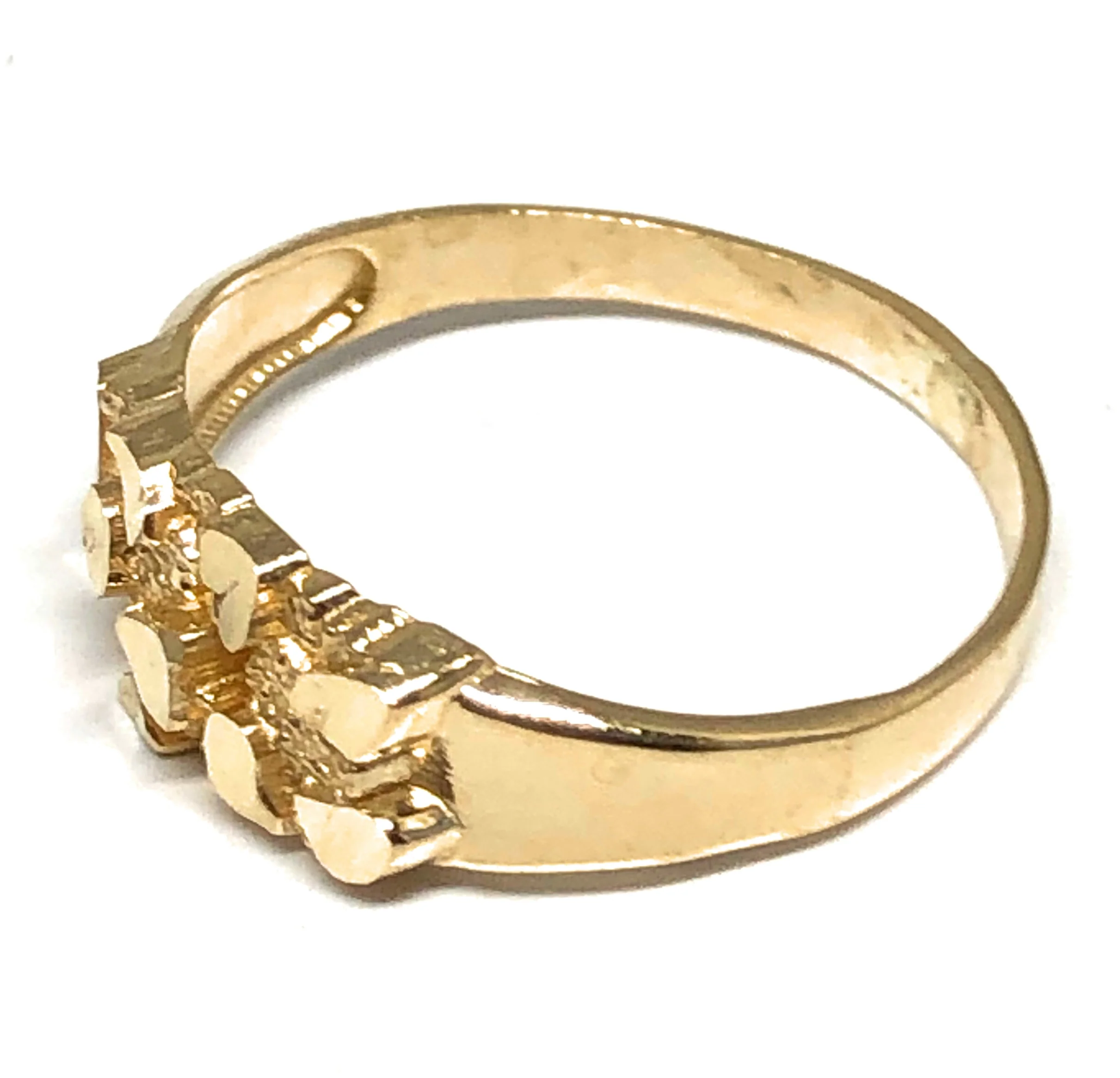 14k Solid Gold Yellow Classic Nugget Ring - Image 3