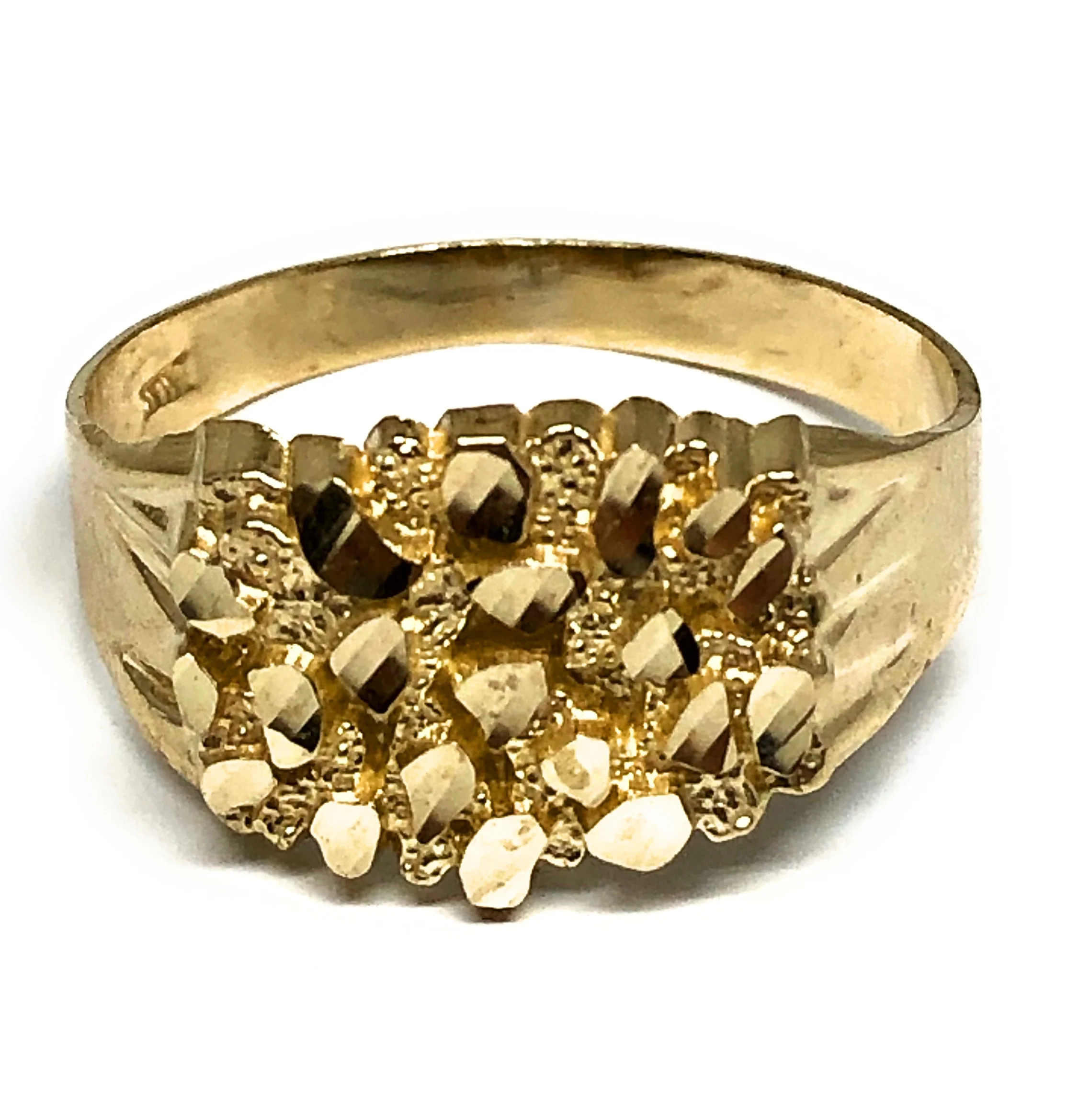 14k Solid Gold Yellow Classic Nugget Ring