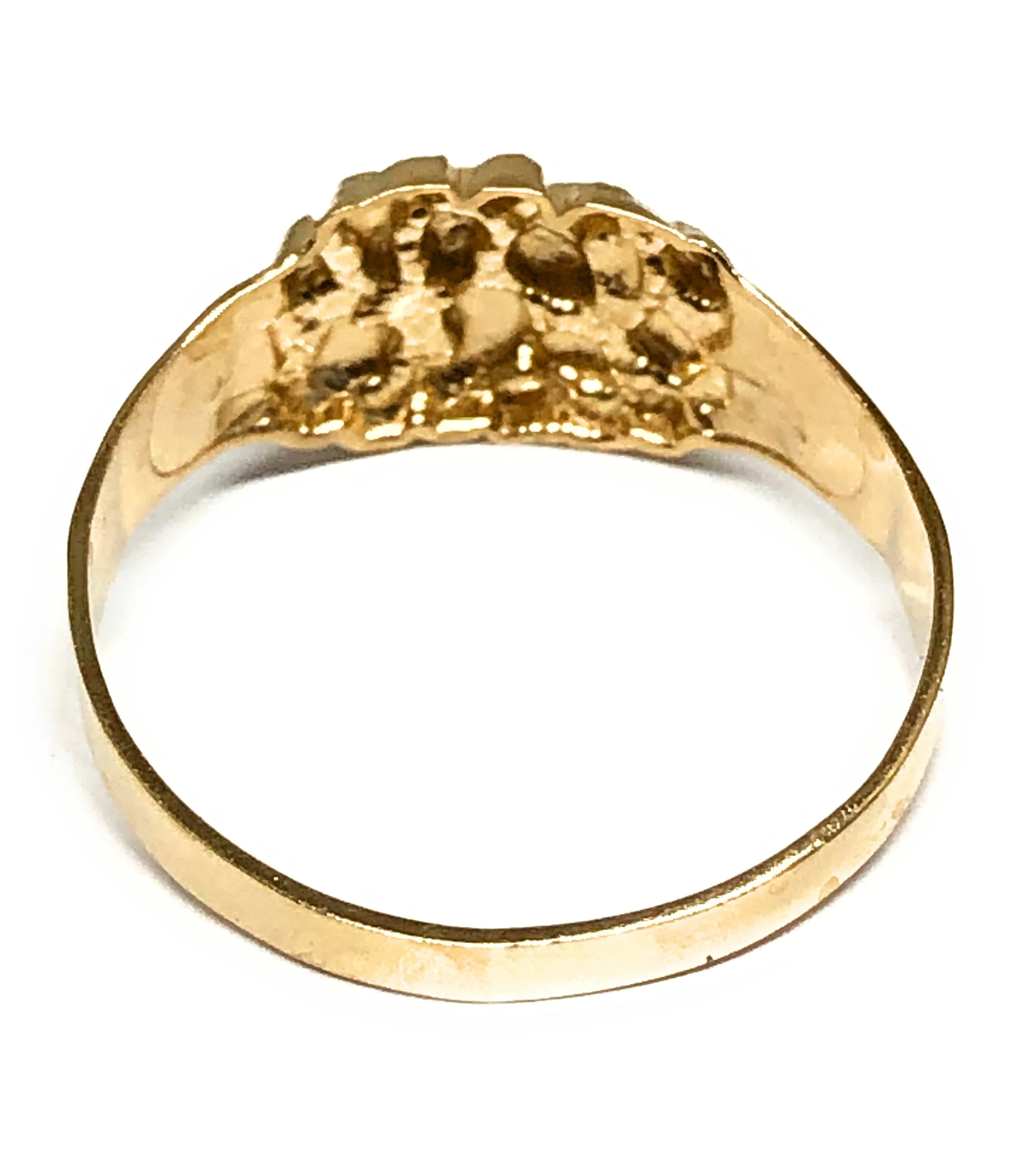 14k Solid Gold Yellow Classic Nugget Ring - Image 3