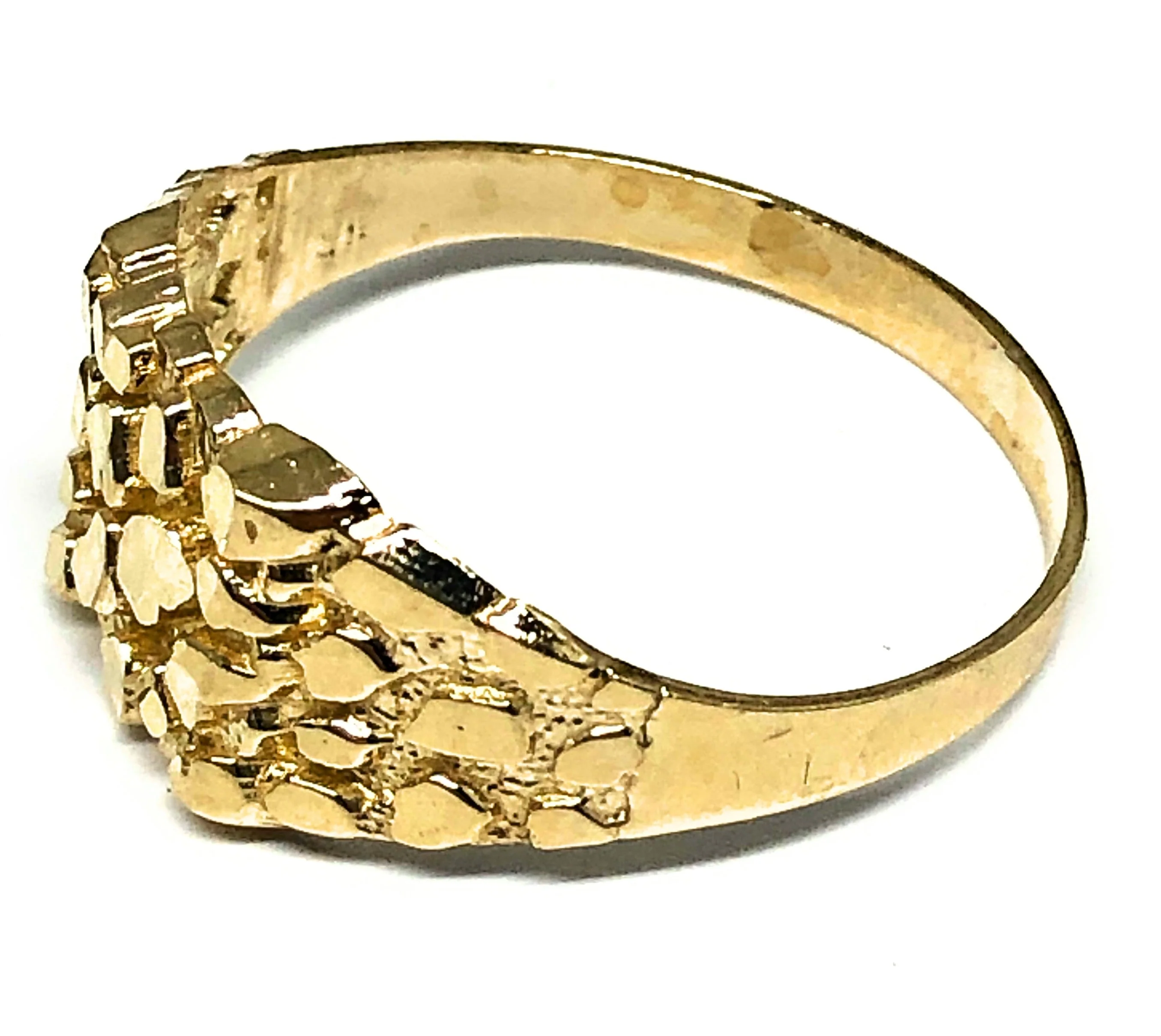 14k Solid Gold Yellow Classic Nugget Ring (MED,LG) - Image 6