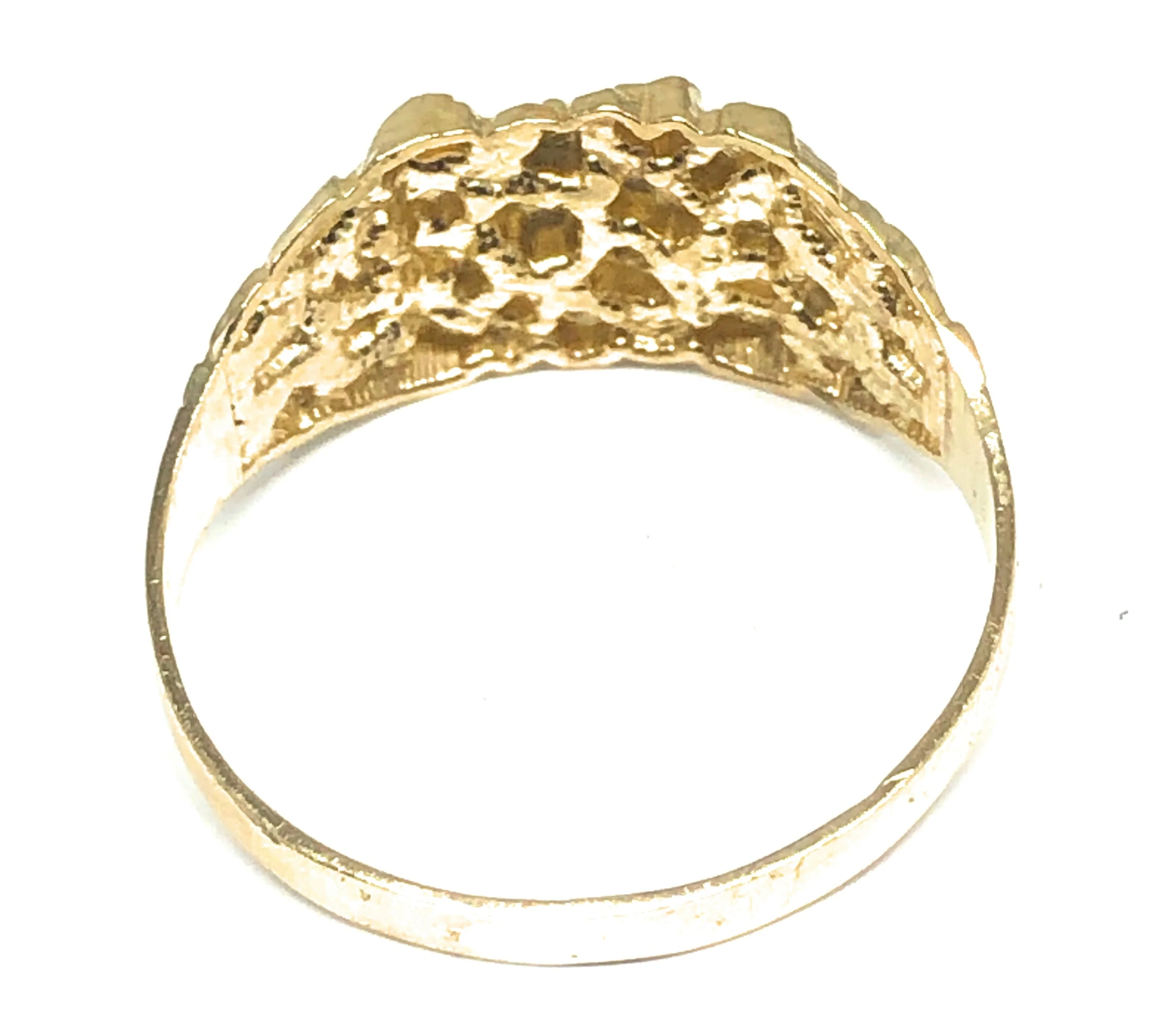14k Solid Gold Yellow Classic Nugget Ring (MED,LG) - Image 7