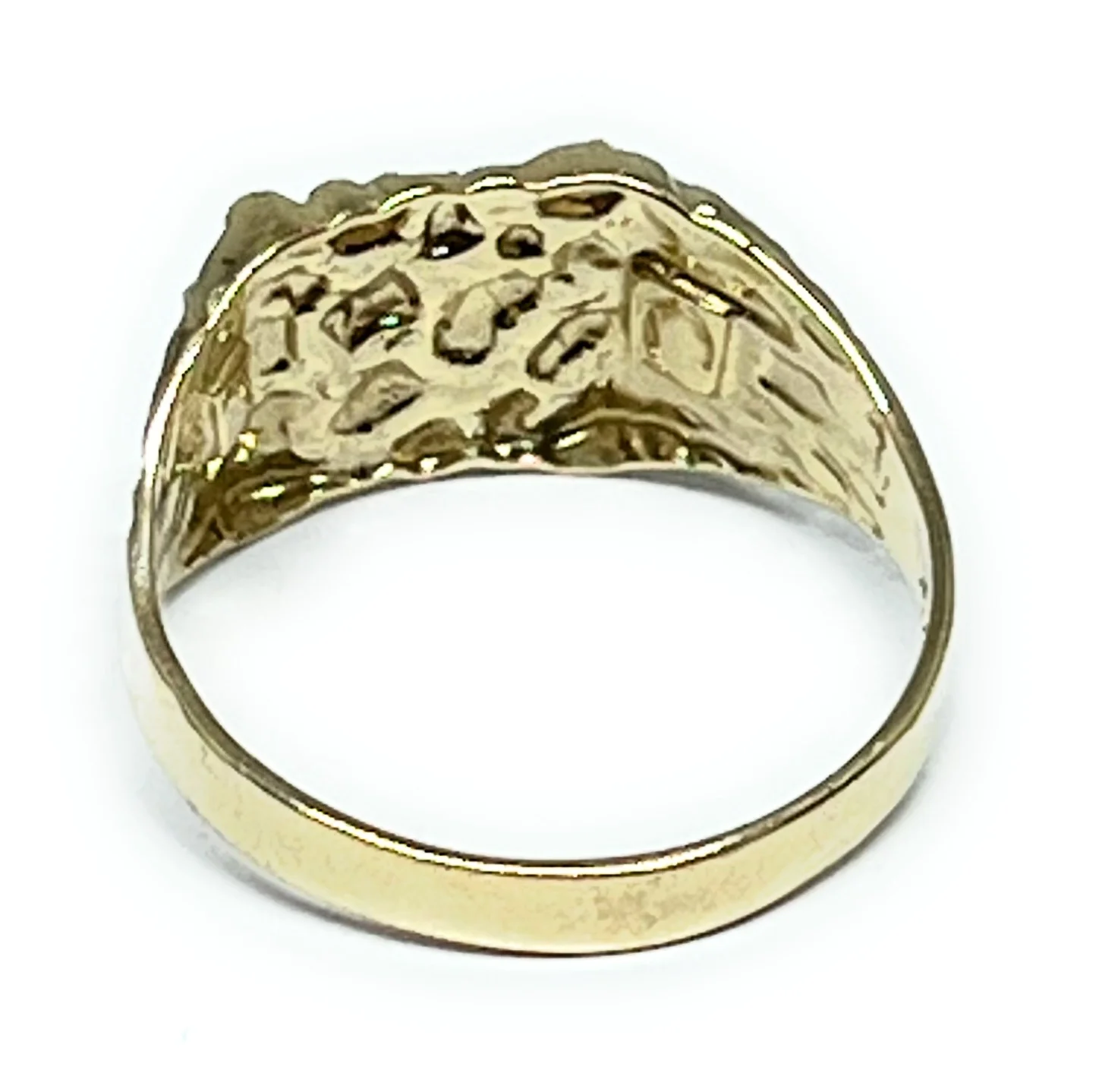 14k Solid Gold Yellow Classic Nugget Ring (MED,LG) (FC) - Image 5