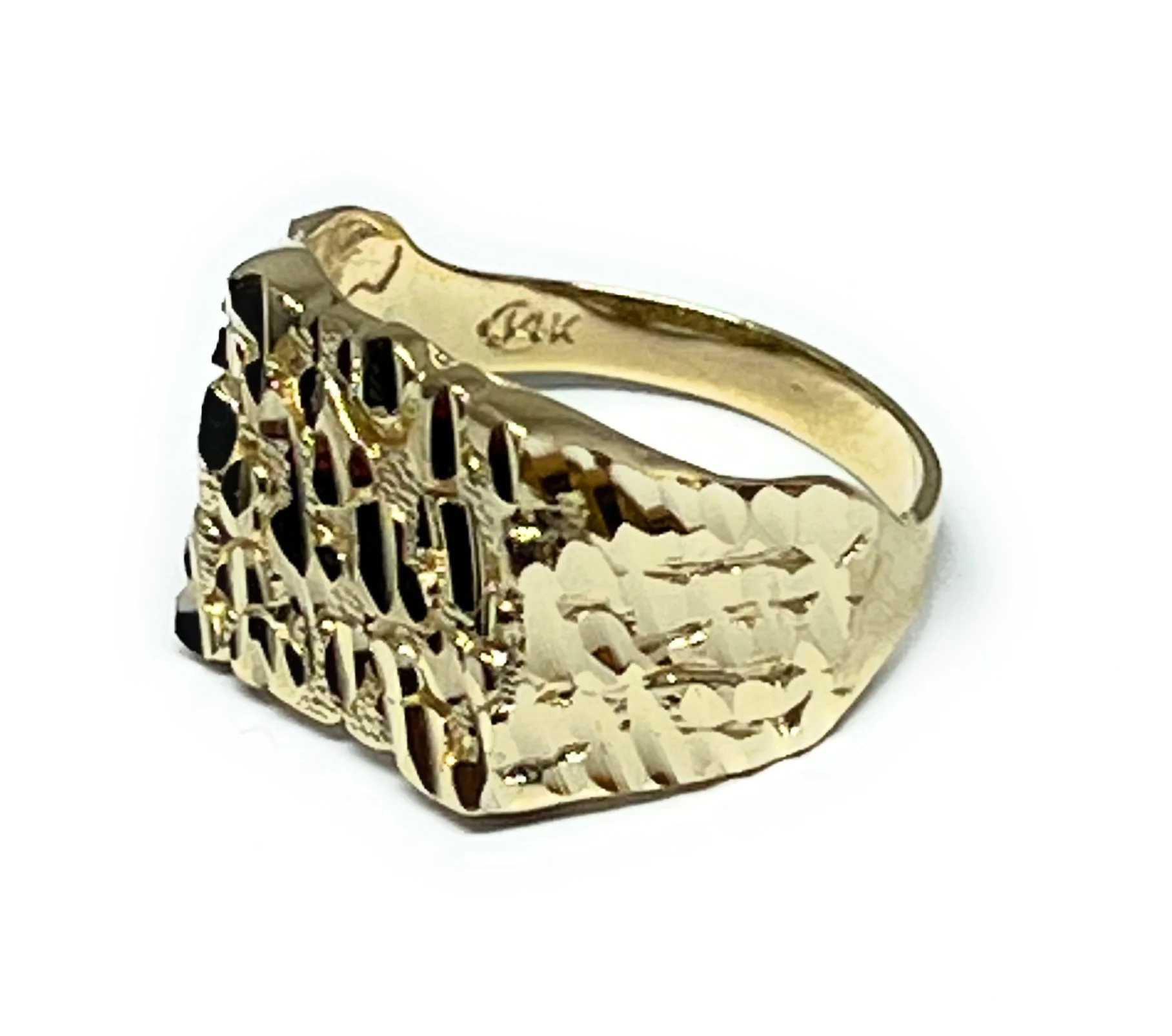 14k Solid Gold Yellow Classic Nugget Ring (MED,LG) (FC) - Image 7