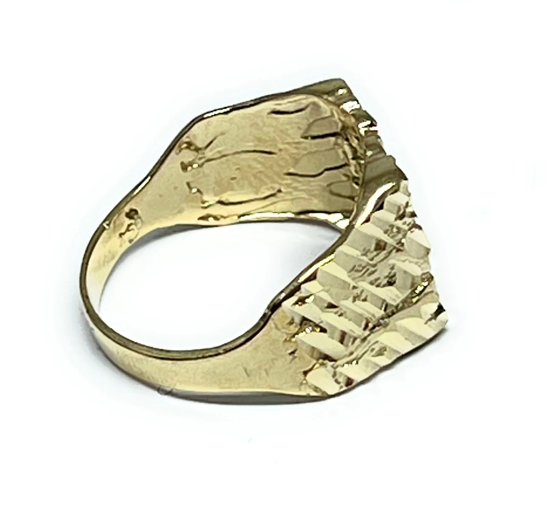 14k Solid Gold Yellow Classic Nugget Ring (MED,LG) (FC) - Image 9