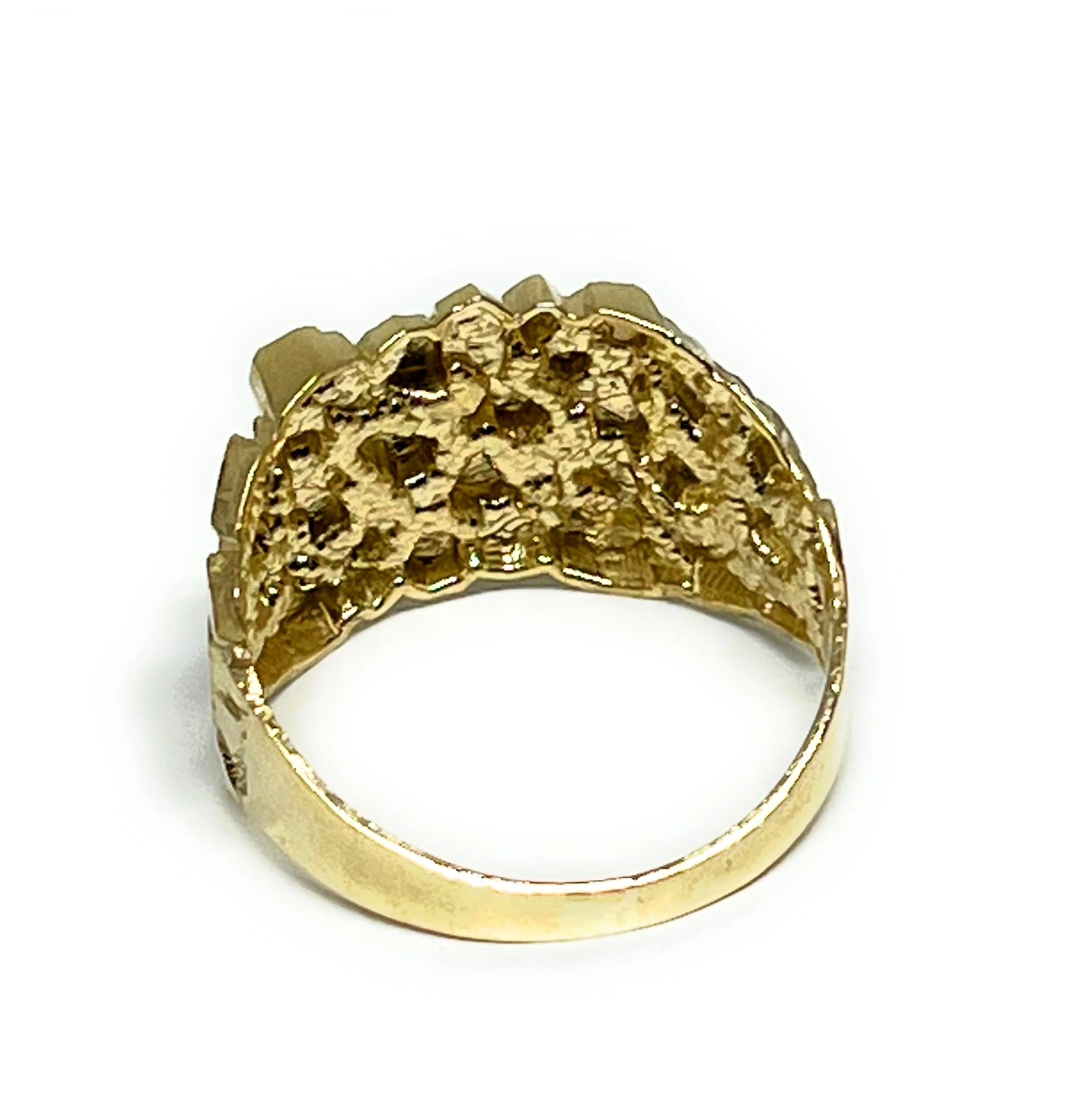 10k Solid Gold Yellow Classic Nugget Ring (XL,XXL) - Image 5