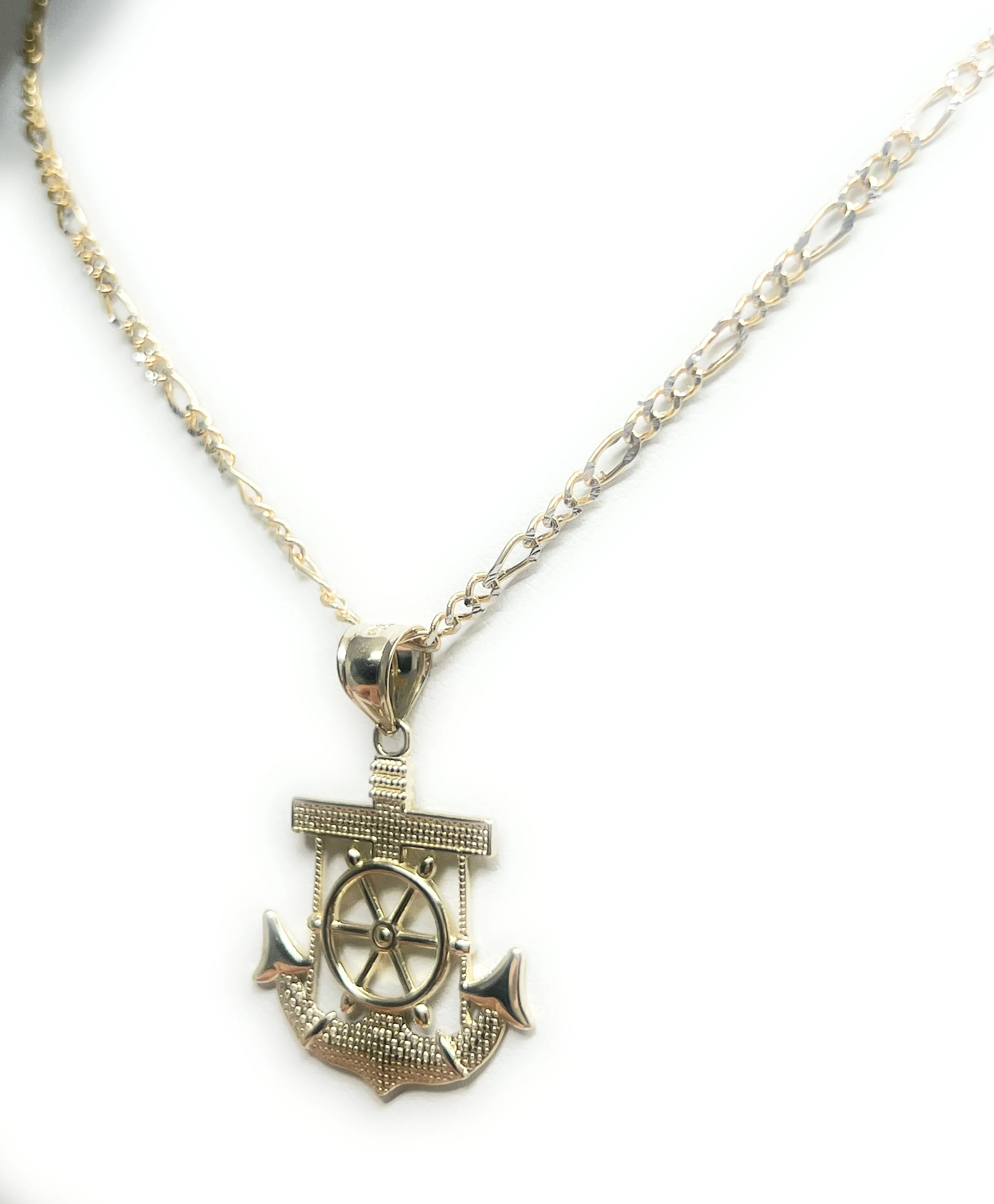 14k Solid Gold Yellow Classic Plain ANCHOR Pendant Necklace - Image 7