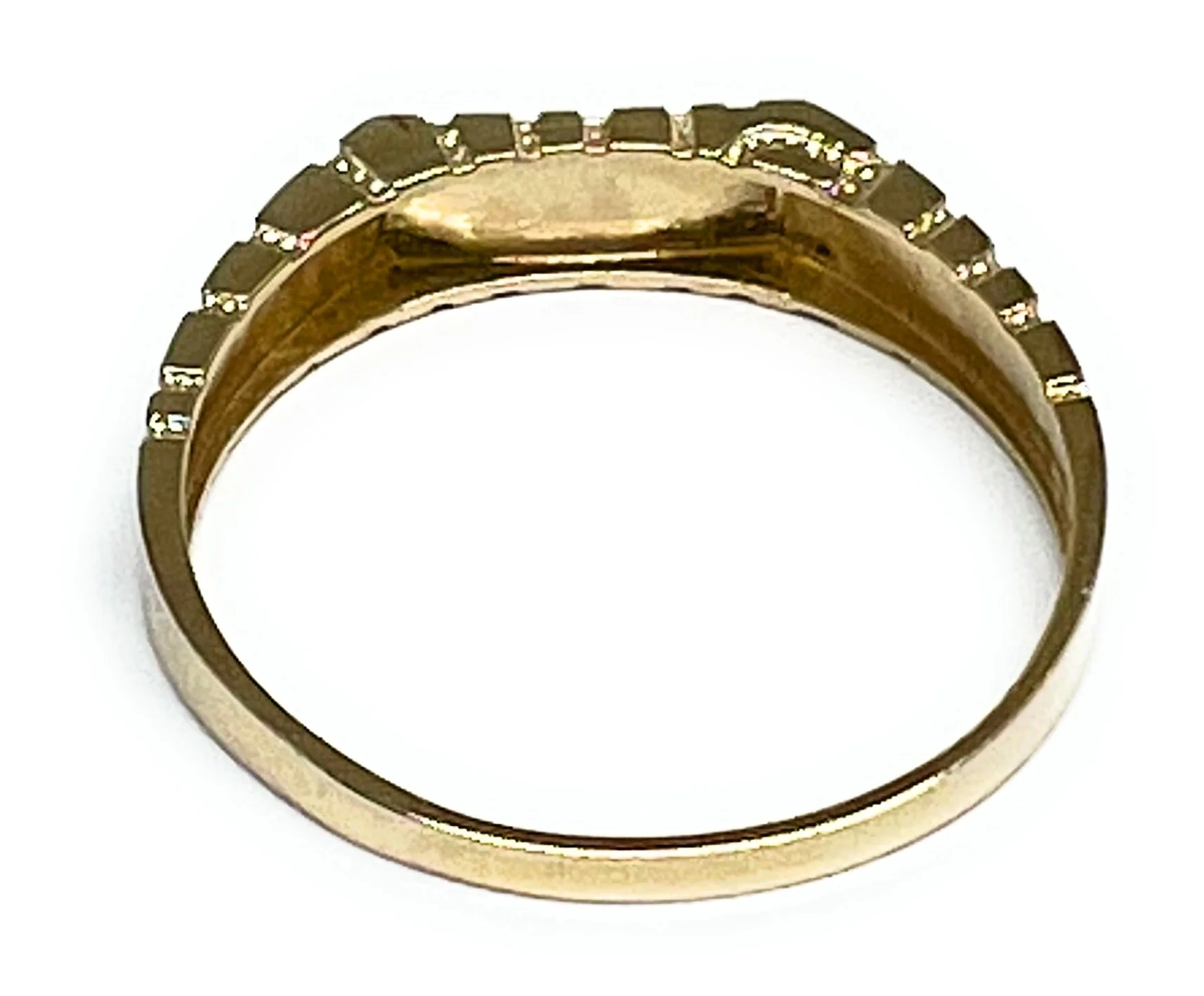 14k Solid Gold Yellow Classic Small Nugget Square Ring (FC 257) - Image 3