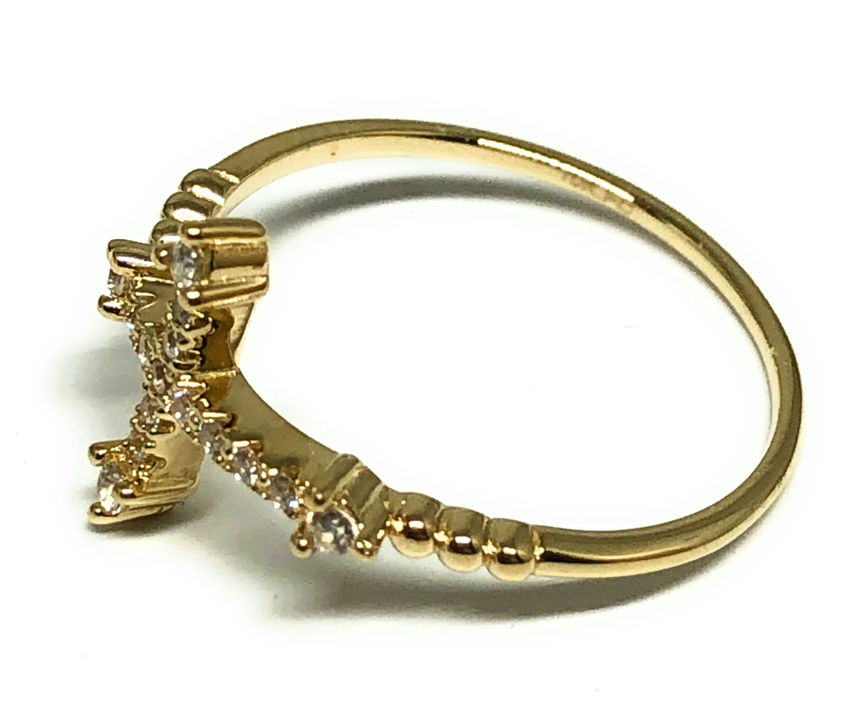 14k Solid Gold Yellow Gold Cross CZ Ring (FC 263) - Image 2