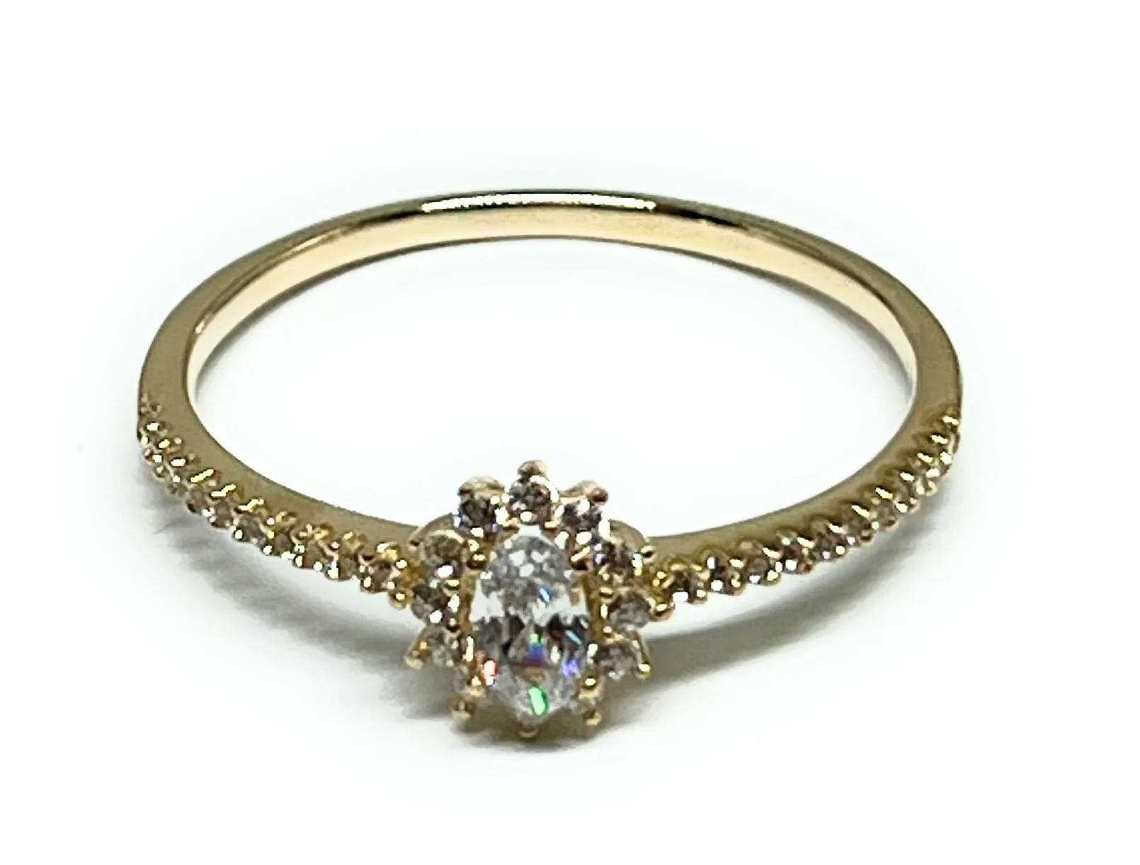 14k Solid Gold Yellow Gold CZ Ring (FC 227)