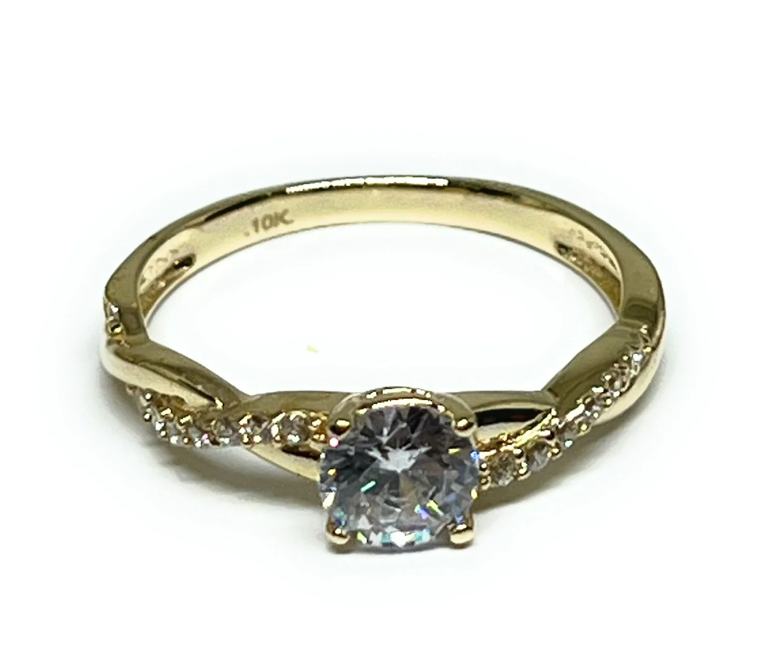 14k Solid Gold Yellow Gold CZ Ring (FC 261) - Image 4