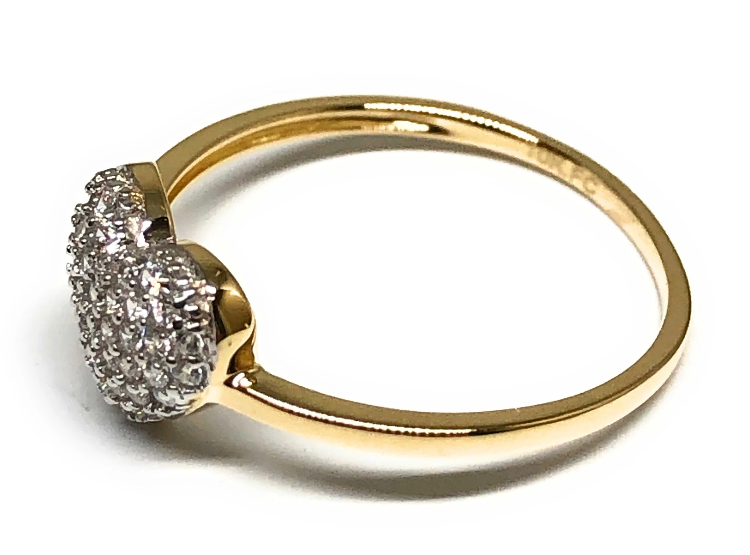 14k Solid Gold Yellow Gold Heart CZ Ring (FC 187) - Image 2