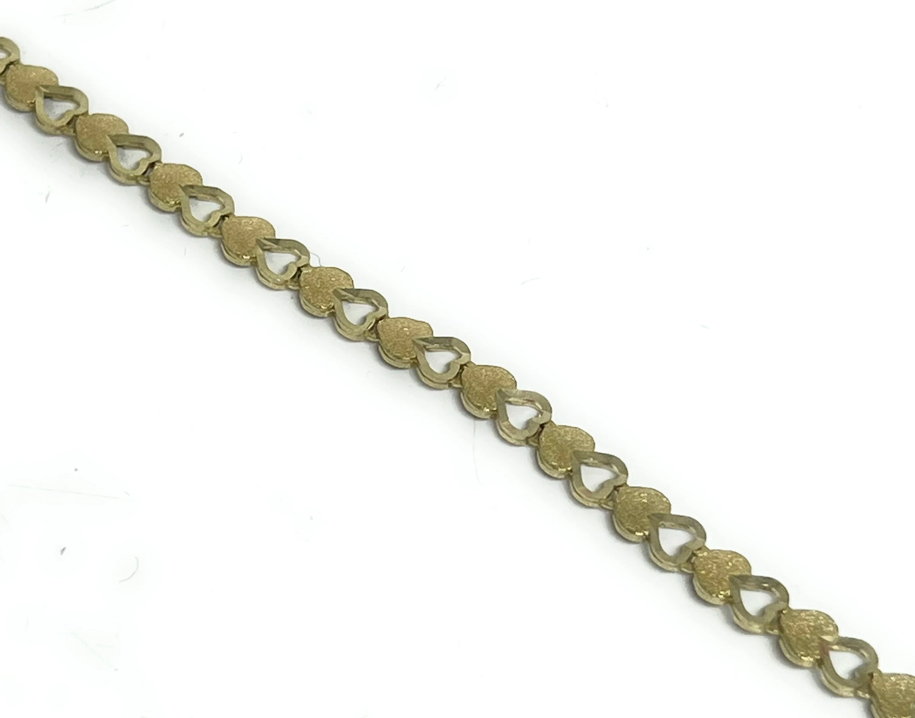 14k Solid Gold Yellow HEARTS 7.5 INCH 4.5MM BRRACELET - Image 4
