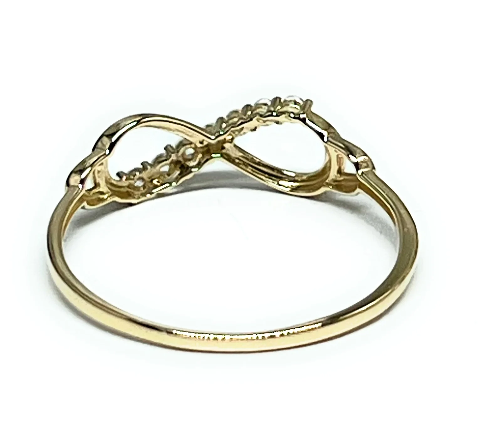 14k Solid Gold Yellow Infinity CZ Ring (FC 274) - Image 3