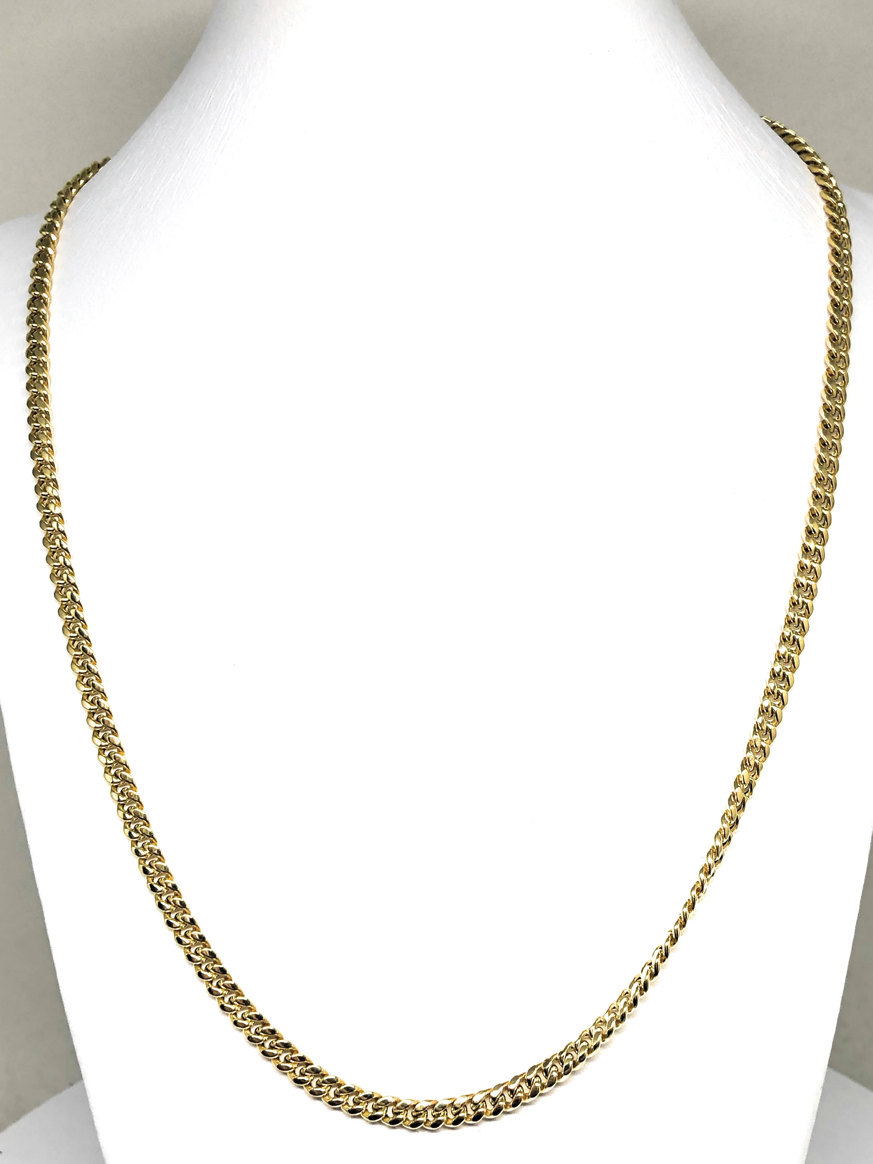 14k Solid Gold Yellow MIAMI Cuban Link Box Lock Chain 18-24 inches 4.5mm Width (Semi-Hollow Style) (7-9g) - Image 5