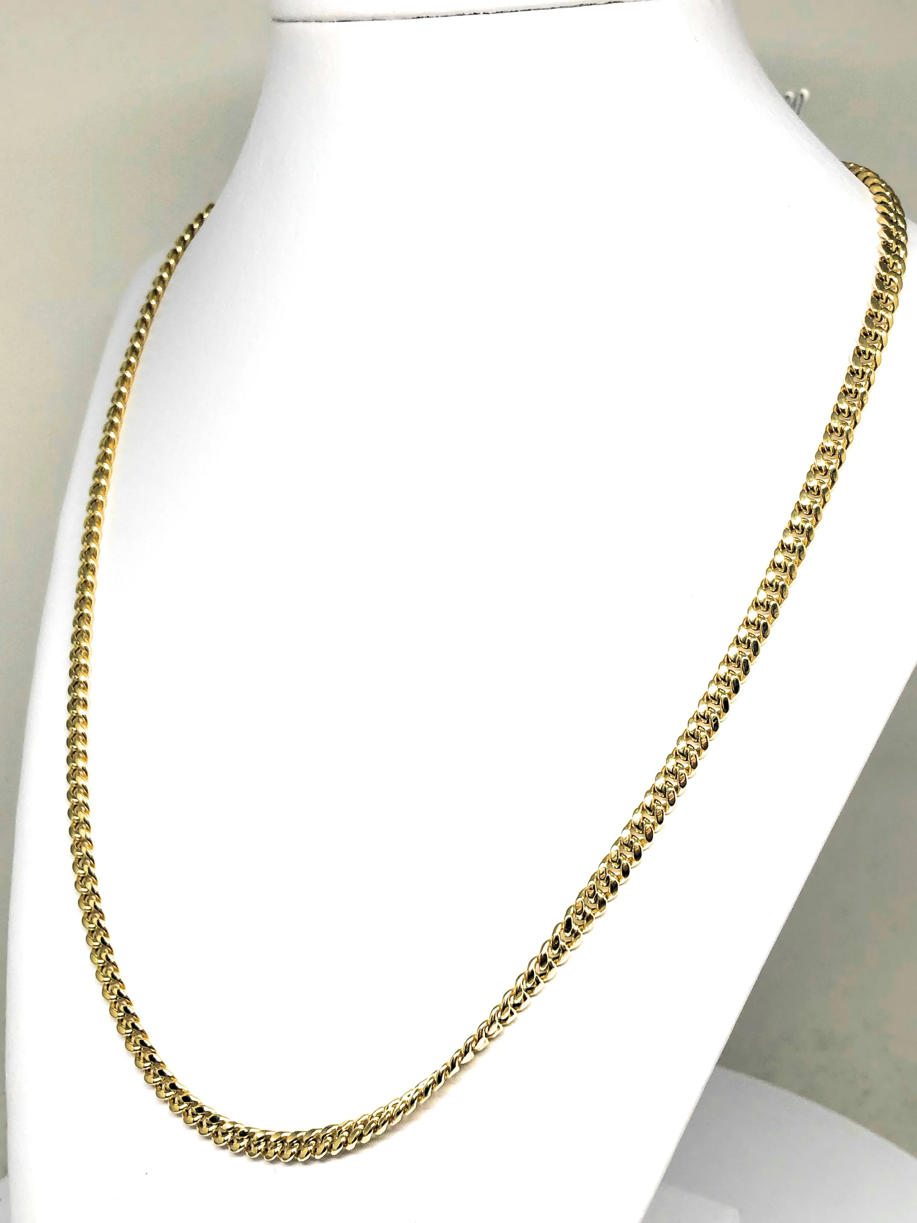 14k Solid Gold Yellow MIAMI Cuban Link Box Lock Chain 18-24 inches 4.5mm Width (Semi-Hollow Style) (7-9g) - Image 6