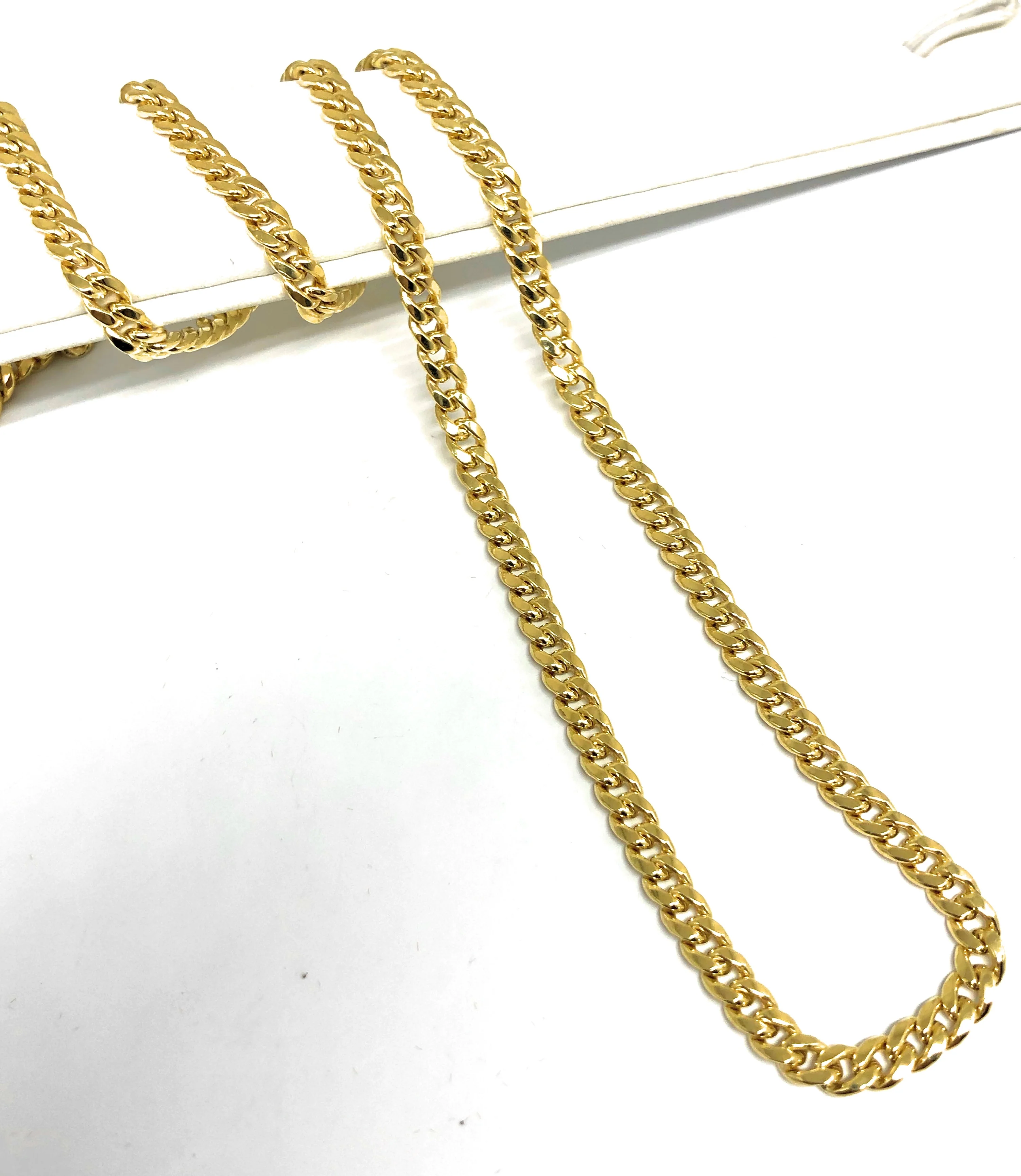 14k Solid Gold Yellow MIAMI Cuban Link Chain 18-24 inches 4.5mm Width (7-9g) (Semi-Hollow Style) - Image 2