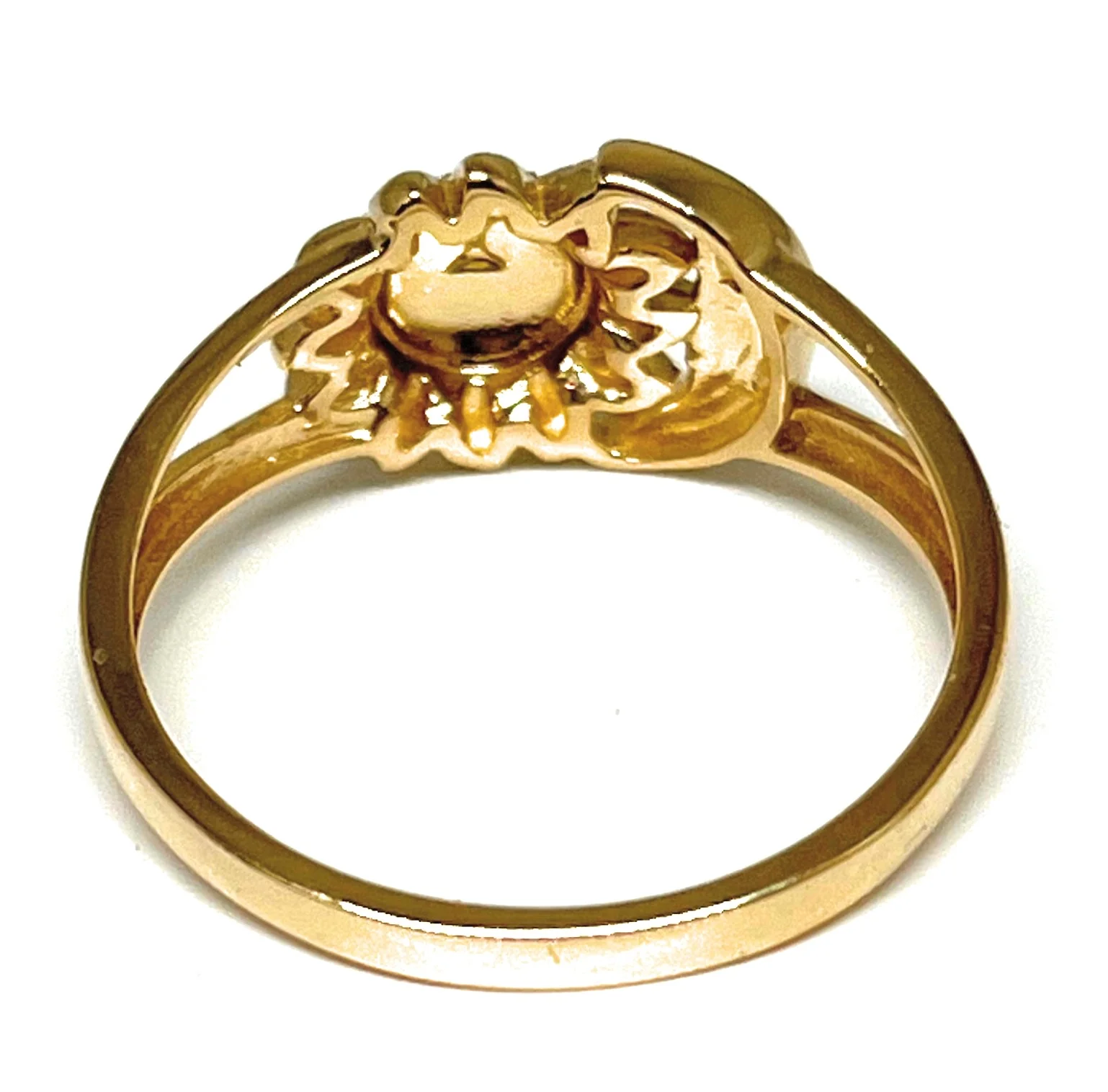10k Solid Gold Yellow MOON & SUN Ring (FC 131) - Image 3