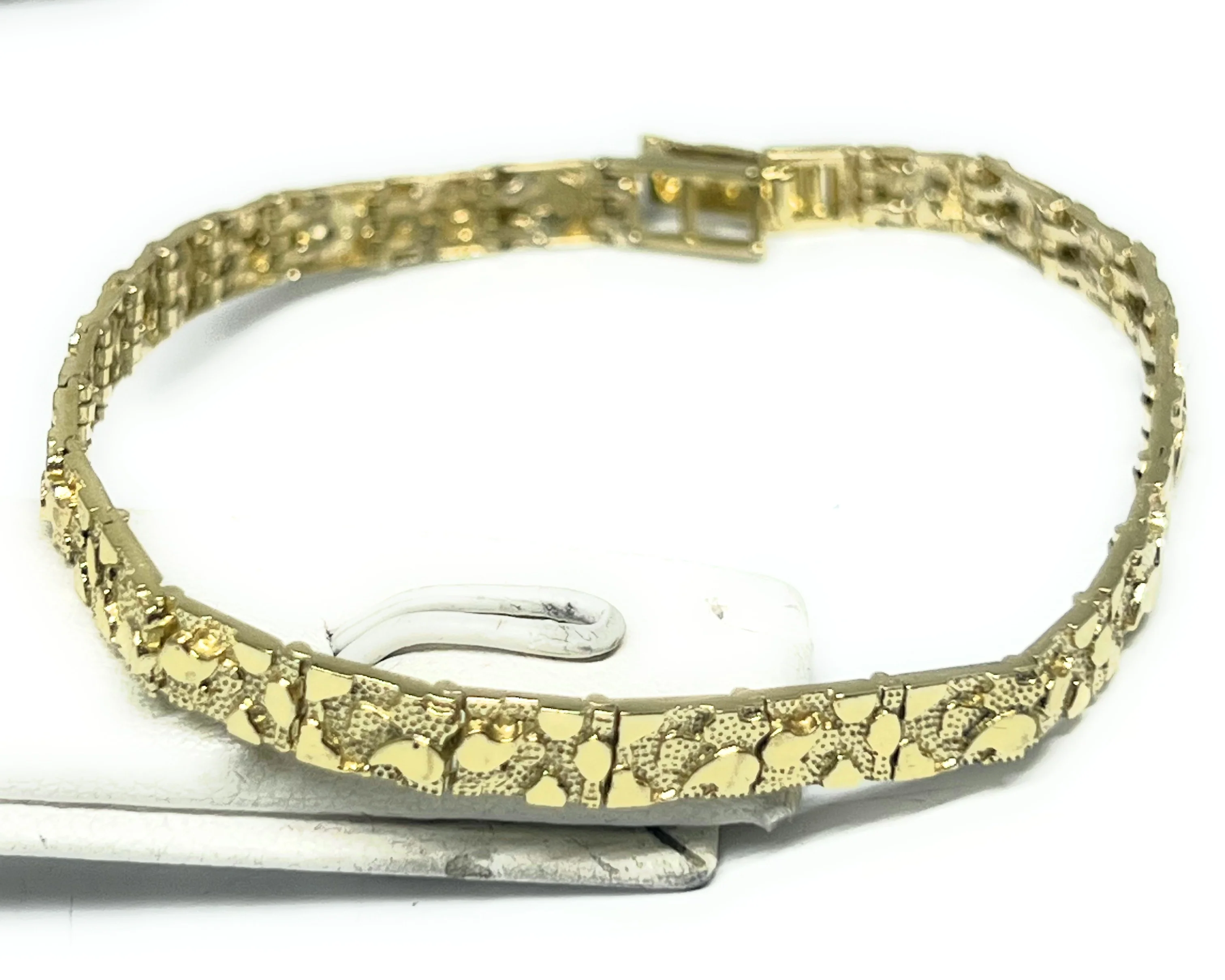 10k Solid Gold Yellow NUGGET 7.5-8 INCH 5.5-12MM BRRACELET - Image 7