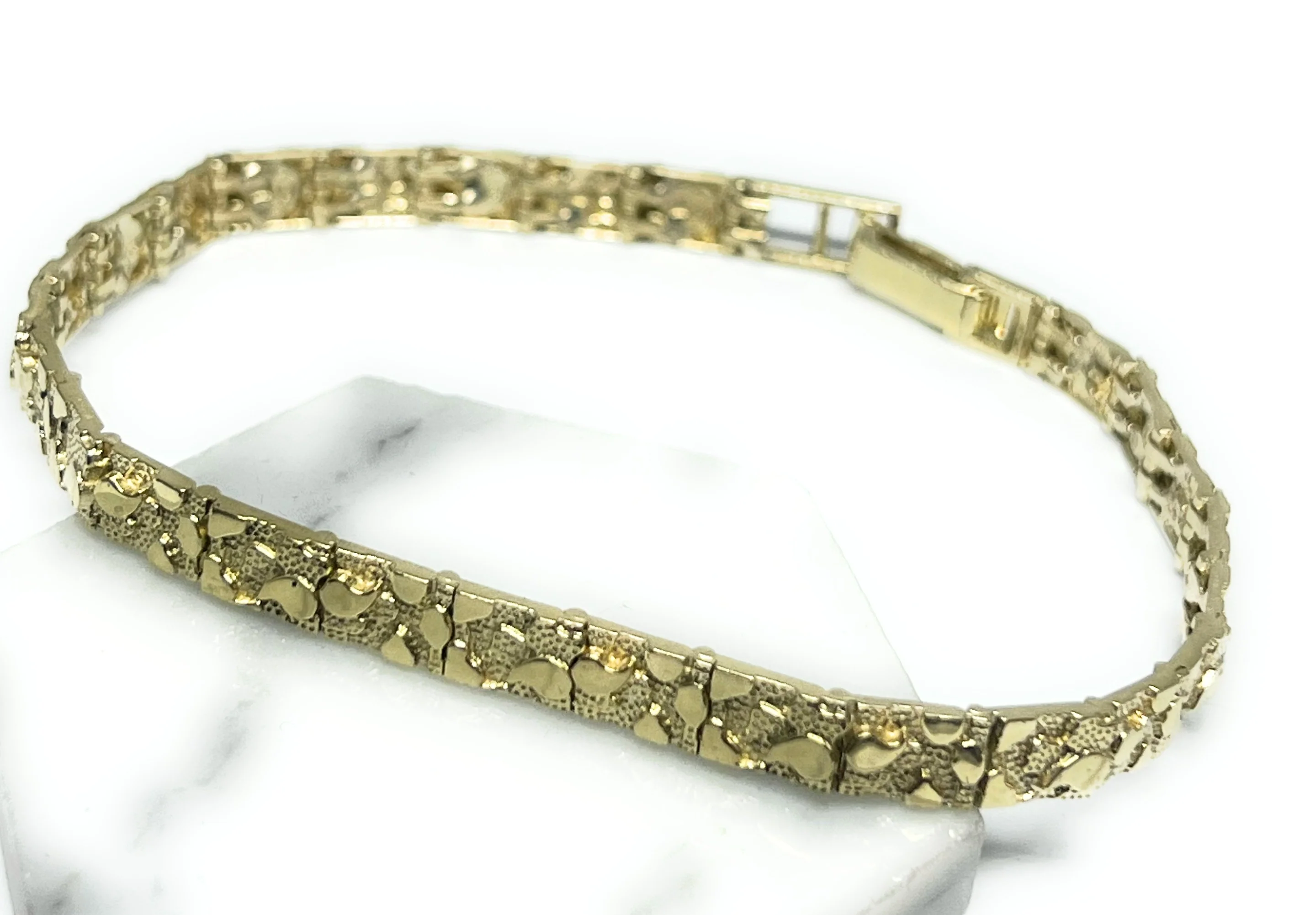 10k Solid Gold Yellow NUGGET 7.5-8 INCH 5.5-12MM BRRACELET - Image 6