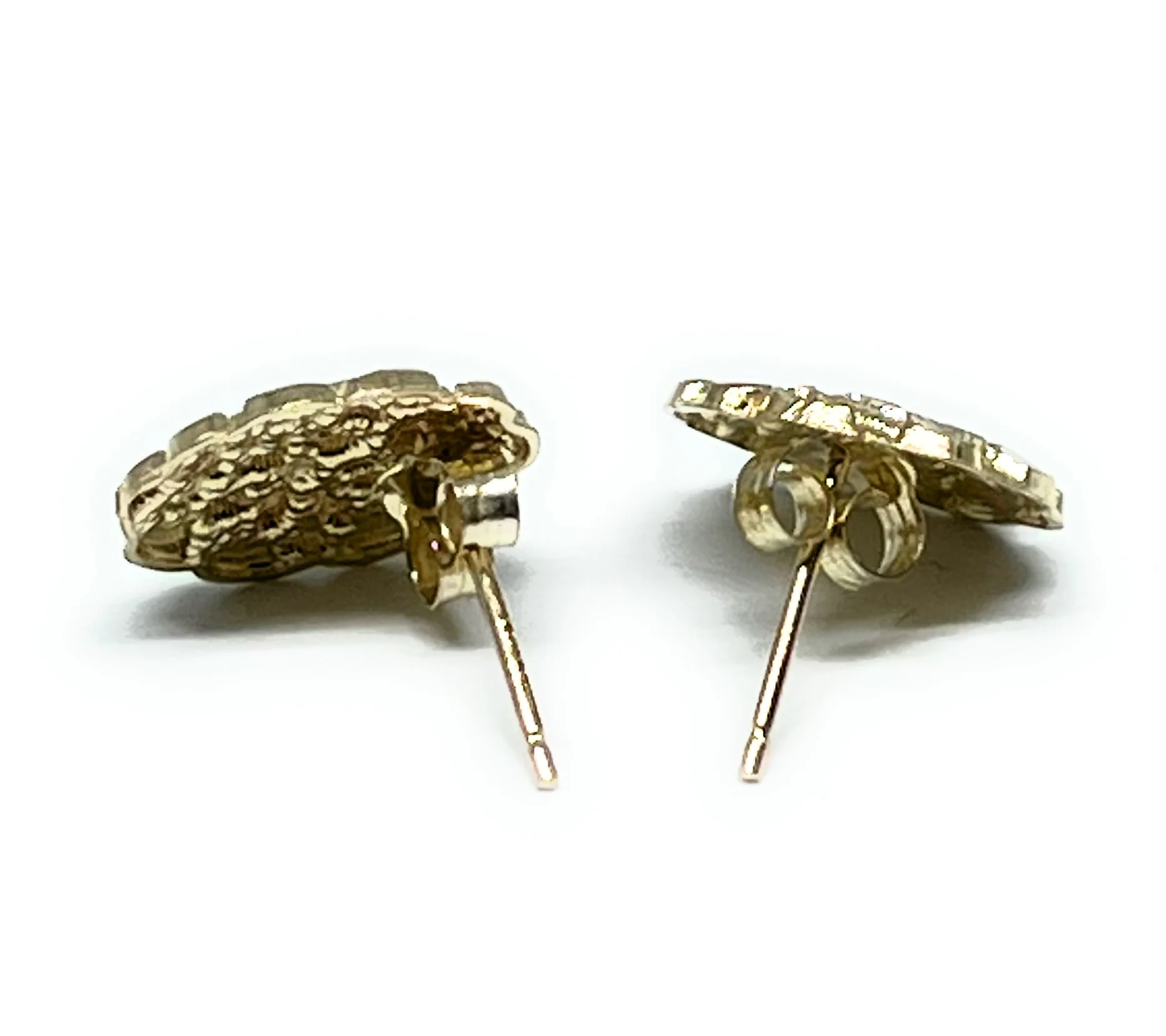 10k Solid Gold Yellow Nugget Cluster Stud Earrings (SM,MED,LG, XL) - Image 7