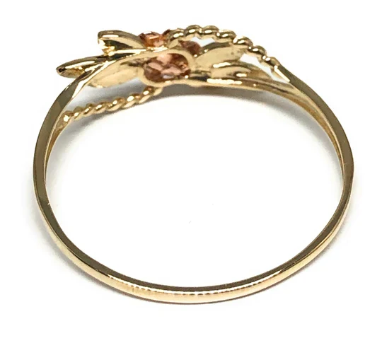 14k Solid Gold Yellow & Rose Gold DAINTY Flower Ring (FC 172) - Image 3