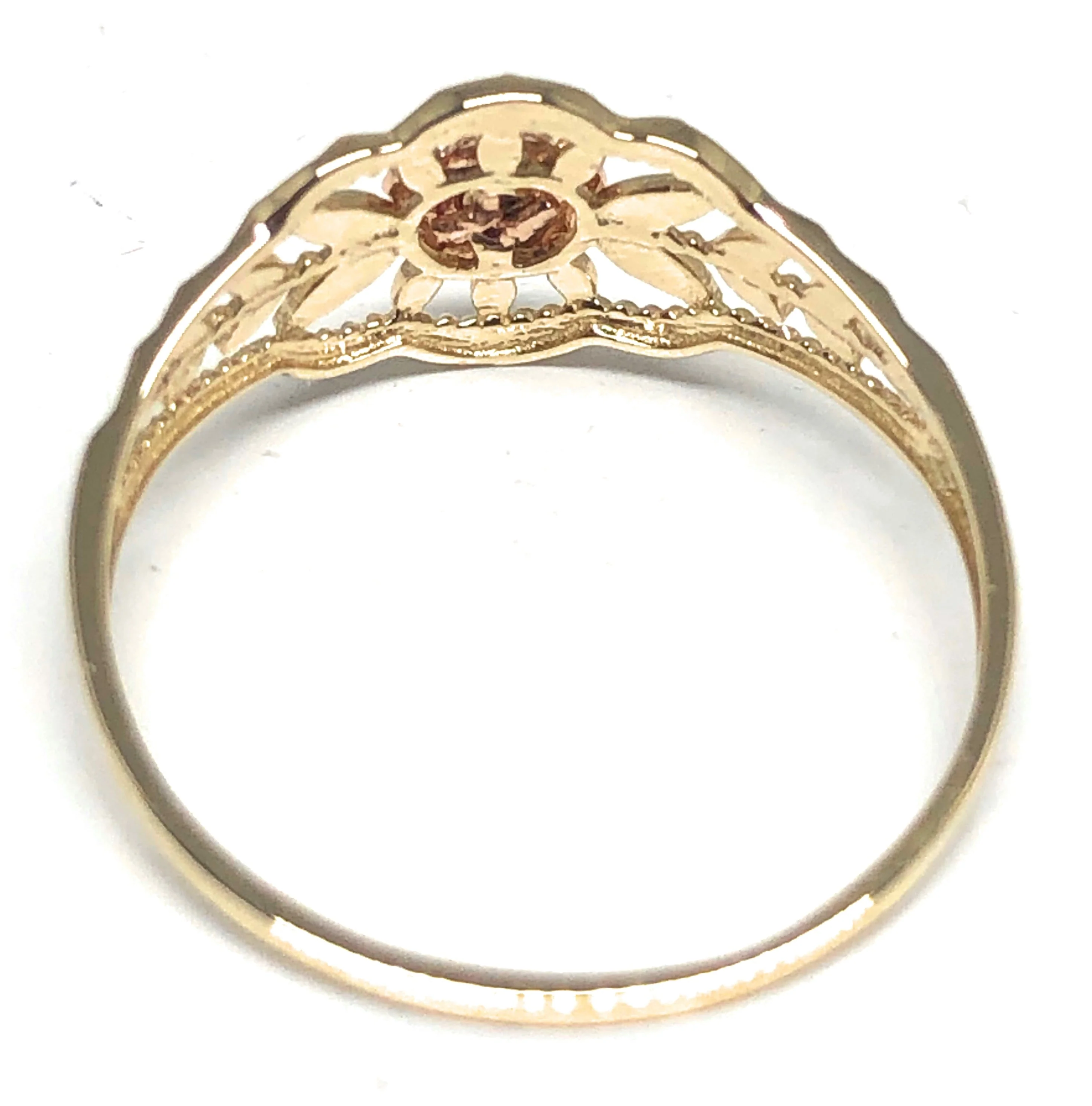 14k Solid Gold Yellow & Rose Gold Flower Ring (FC 197) - Image 3