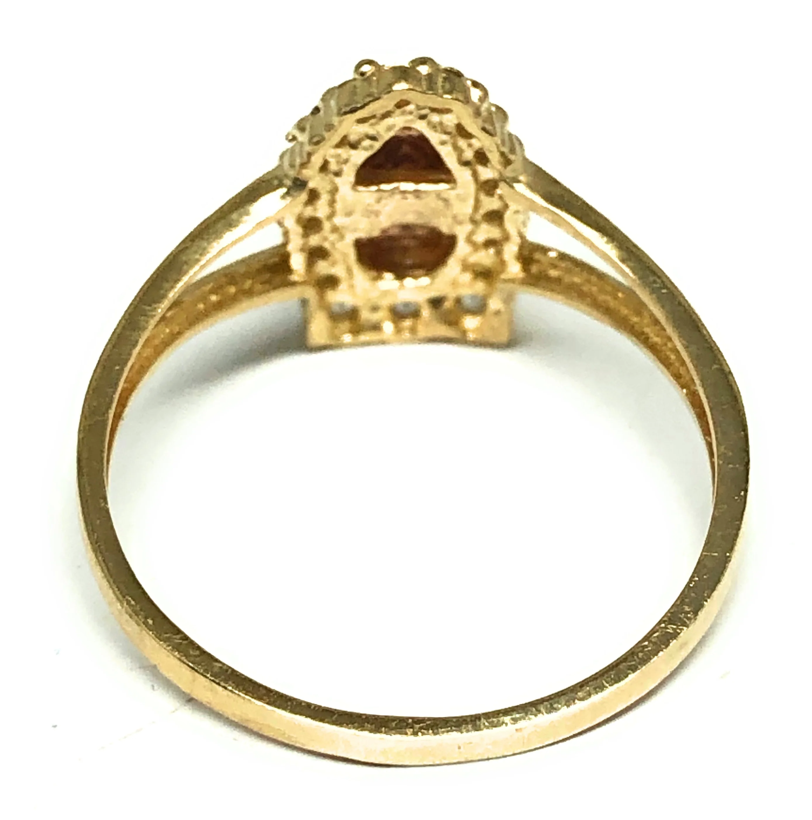 14k Solid Gold Yellow & Rose Gold Virrgin Mary CZ Ring - Image 3