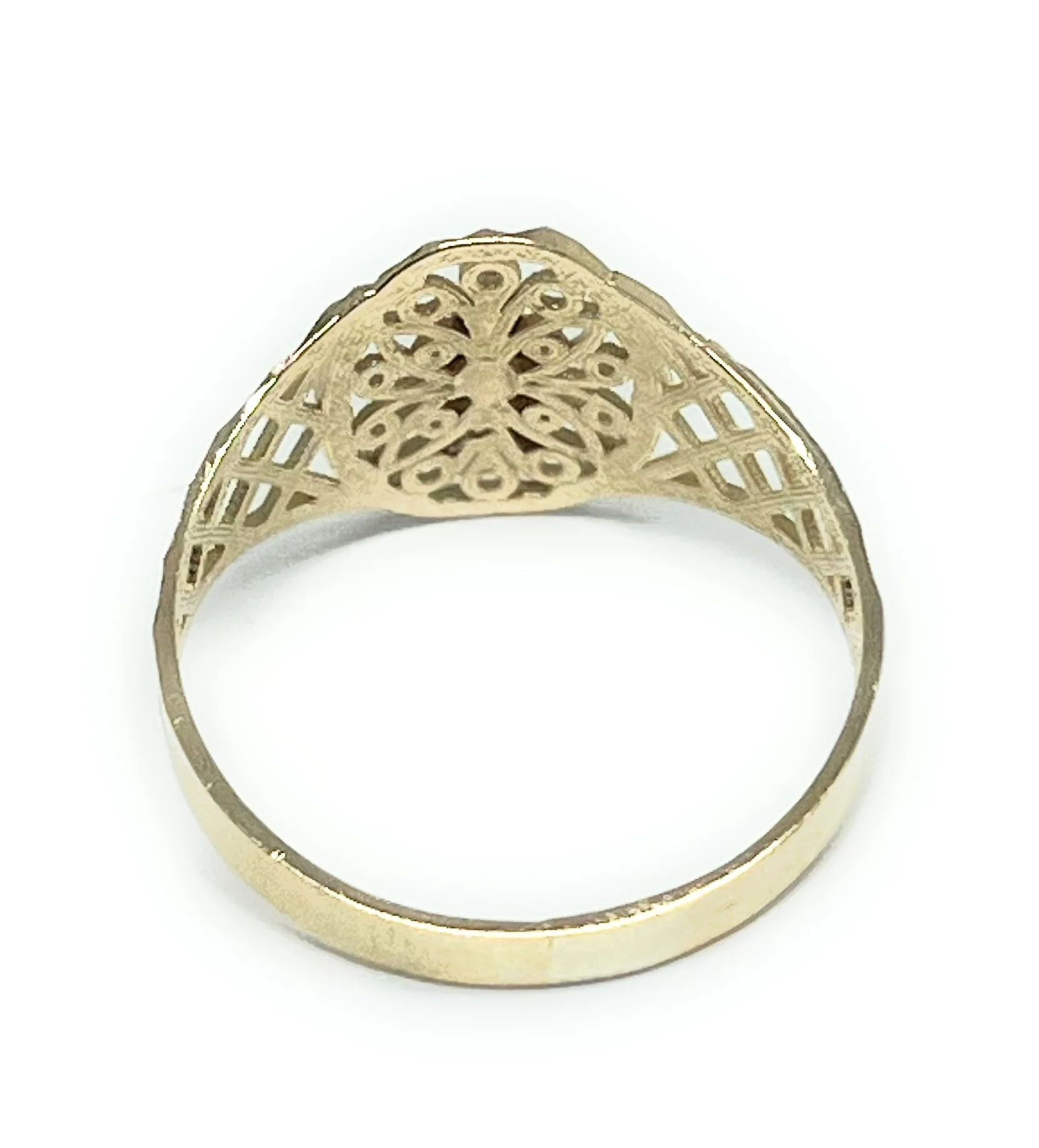 14k Solid Gold Yellow & Rose Gold Virrgin Ring - Image 3