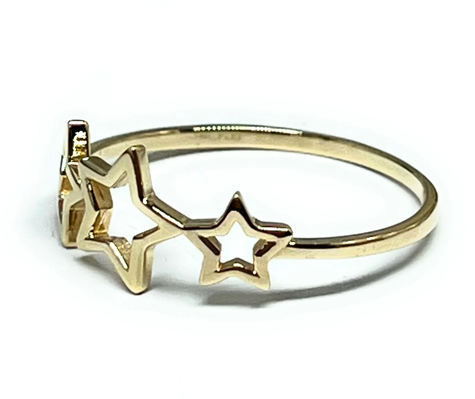 14k Solid Gold Yellow Stars Band Ring (FC 280) - Image 2