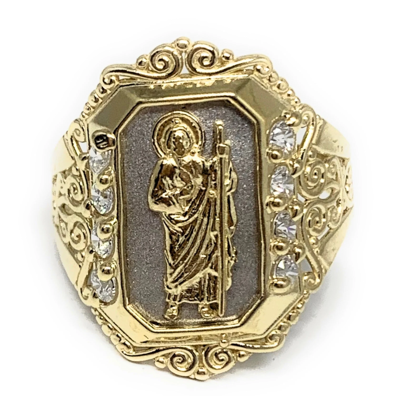 14k Solid Gold Yellow & White Gold Elegant Saan Judas Ring